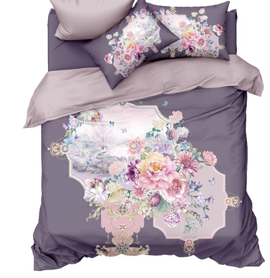 100% Comfortable 300 TC King Size Double Bedsheet Digital Print - 250 X 275 CM with 2 Pillow Covers - 3 Pcs Set