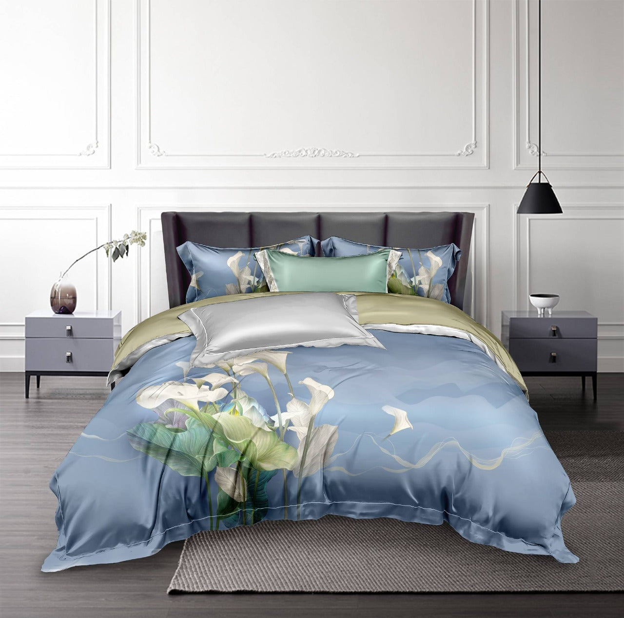 100% Comfortable 300 TC King Size Double Bedsheet Digital Print - 250 X 275 CM with 2 Pillow Covers - 3 Pcs Set