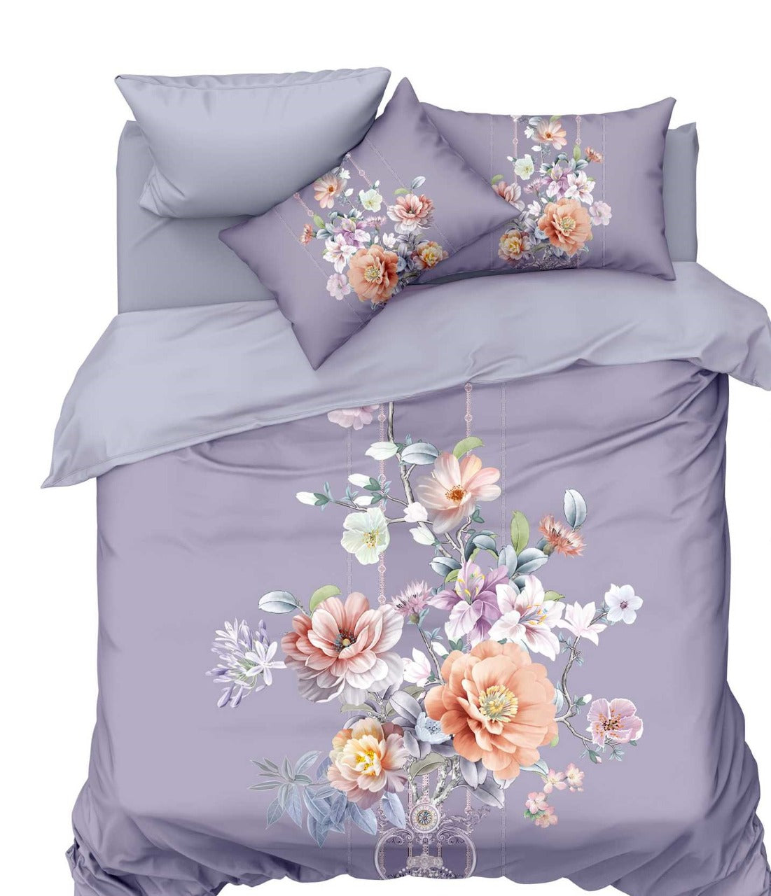 100% Comfortable 300 TC King Size Double Bedsheet Digital Print - 250 X 275 CM with 2 Pillow Covers - 3 Pcs Set