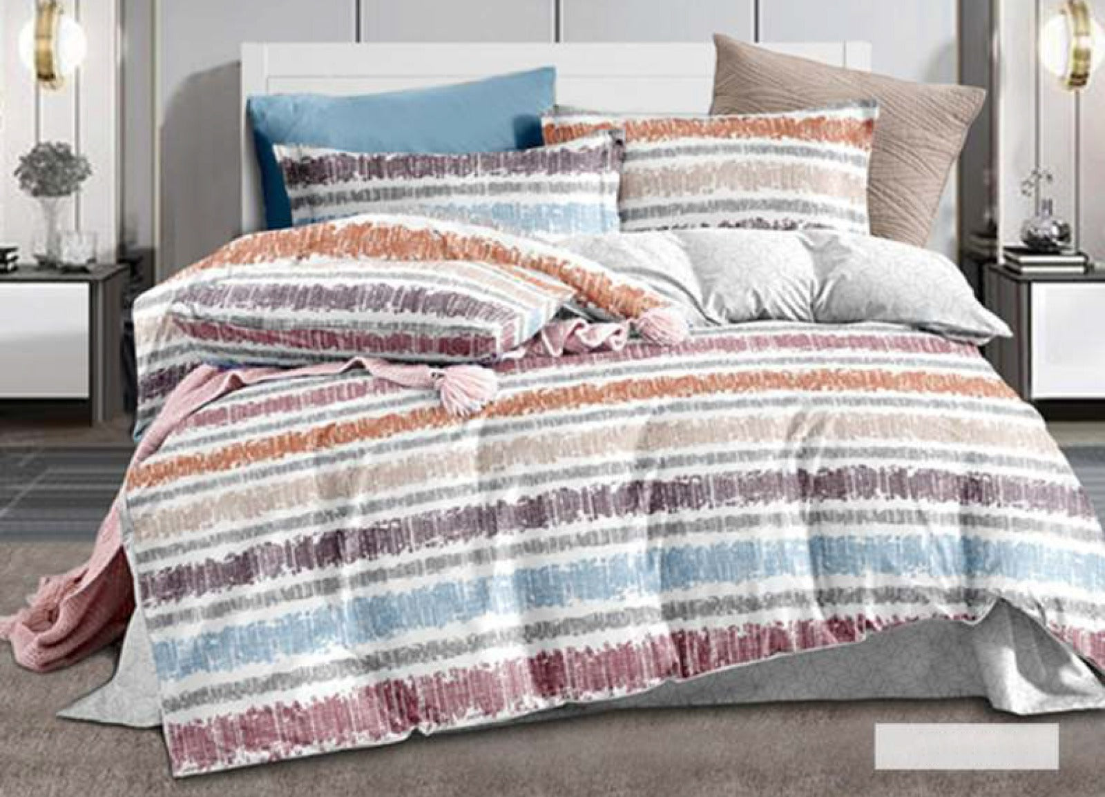 Spread Spian 220 TC Micro Fibre Super King Size Bedsheet - 108" X 108"