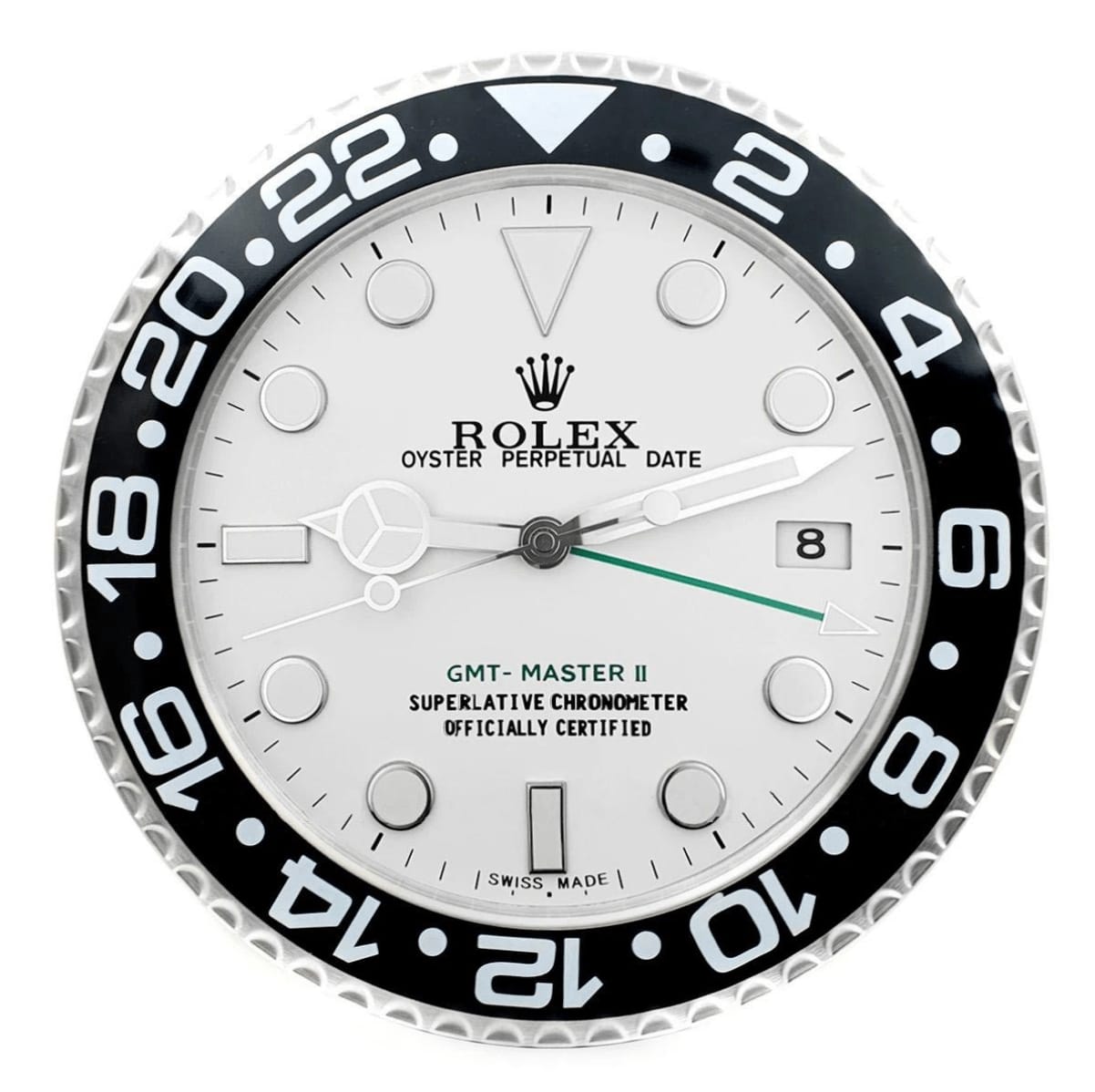 Luxury GMT Master II Stainless Steel Metal Wall Clock For Royal Home & Bunglows, Wall Clock, Wall Watch, Diameter - 35 cm