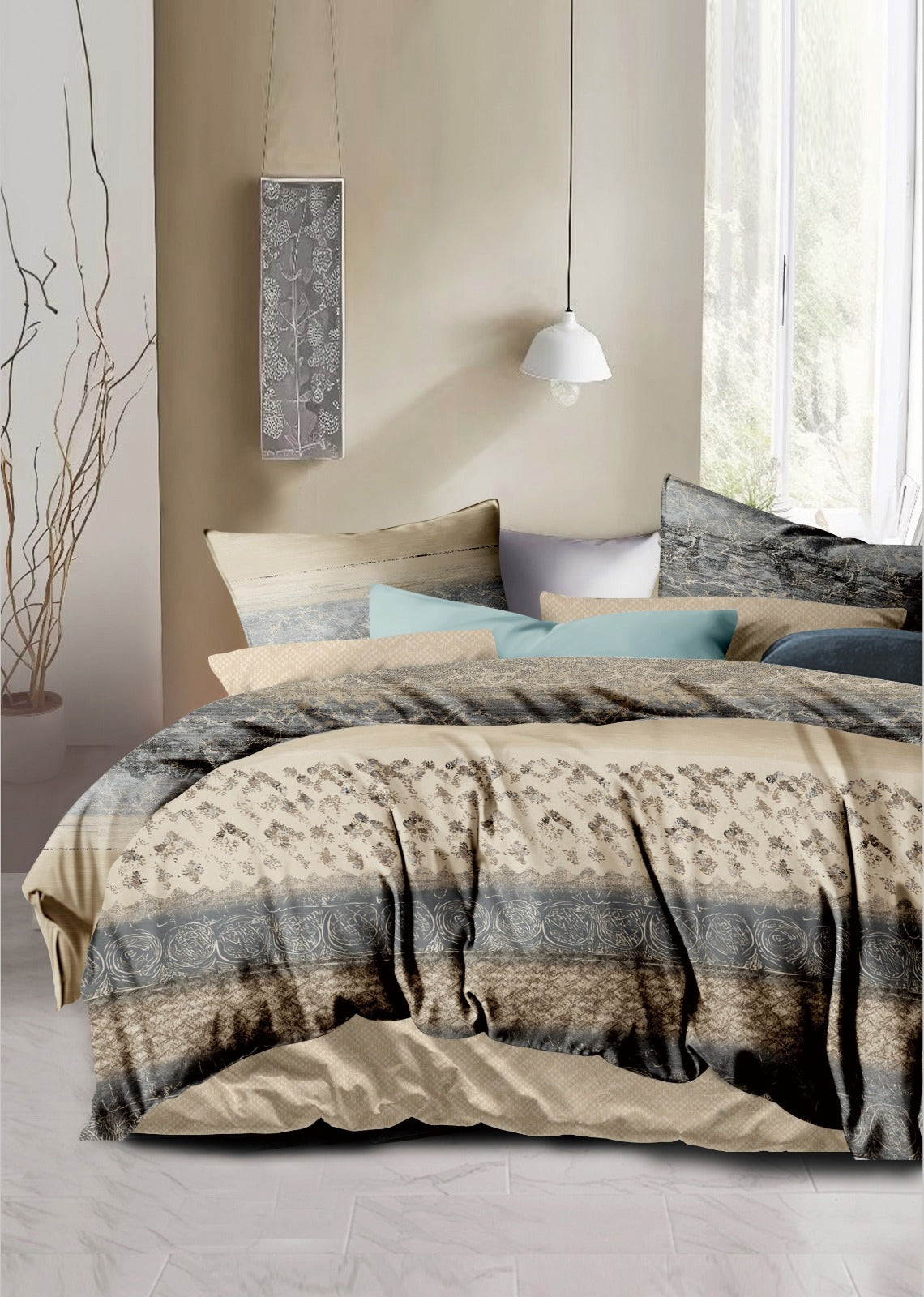 Spread Spian 220 TC Micro Fibre Super King Size Bedsheet - 108" X 108"