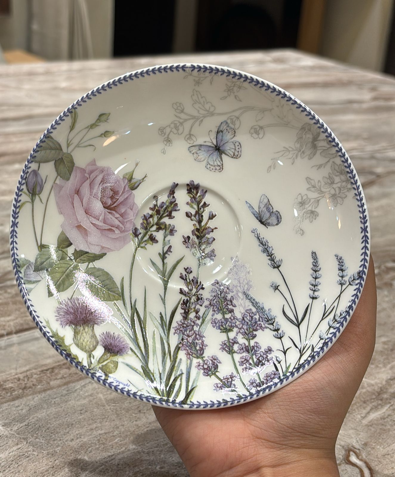 Luxury printed Fine English Bone China Cup & Saucer with Gift Box (Set of 6 PC)