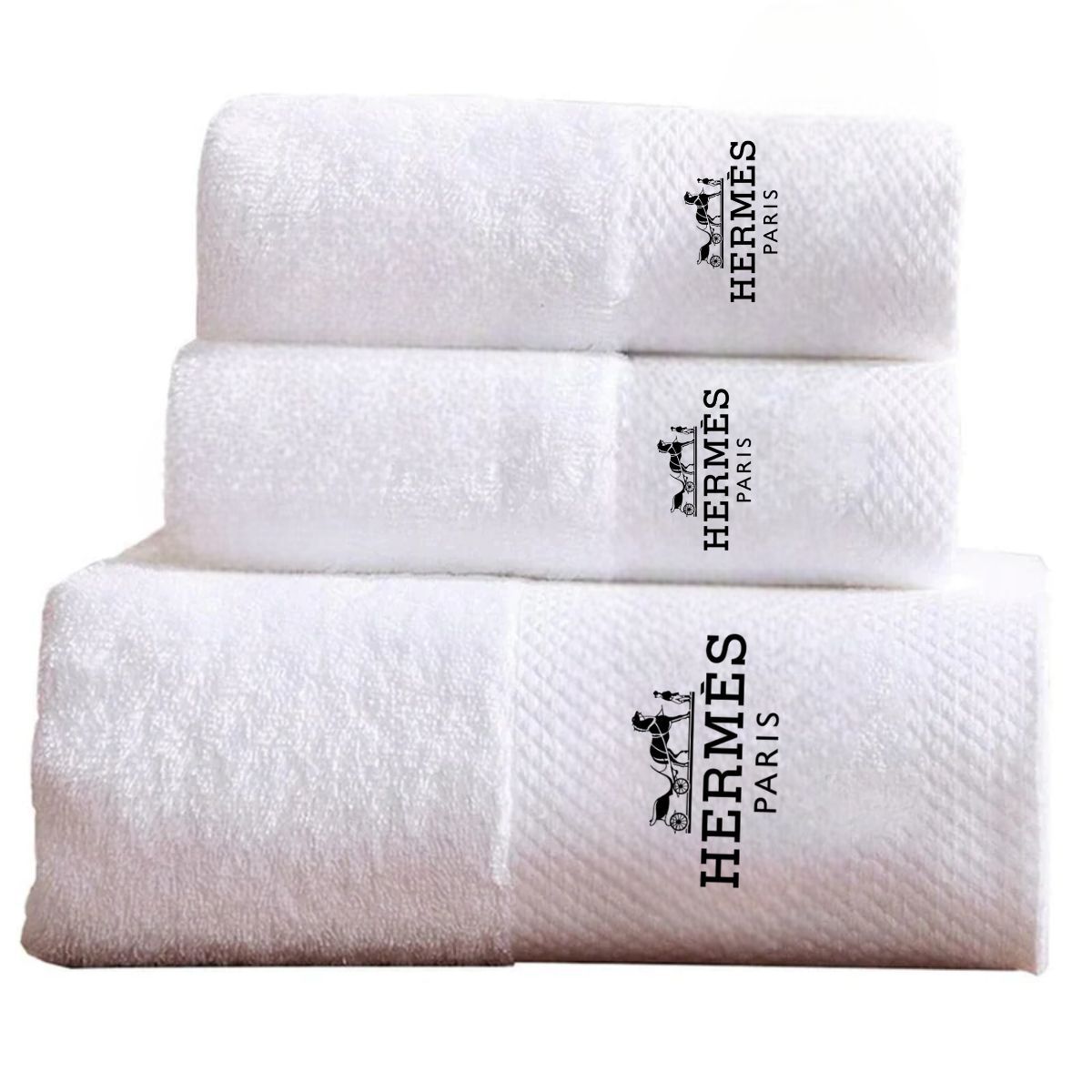 Embroidered Highly Absorbent Luxury Bath Towel Set Of 3