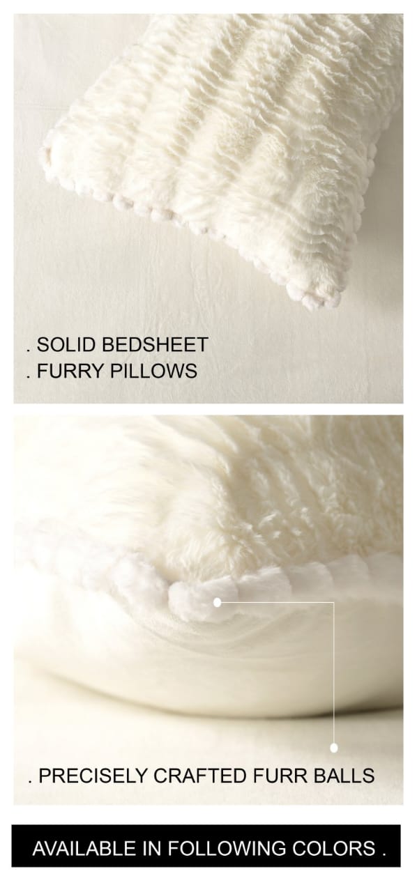 Winter Quilt with Matching Plain Velveteen Bedsheet and 2 Pillow Covers