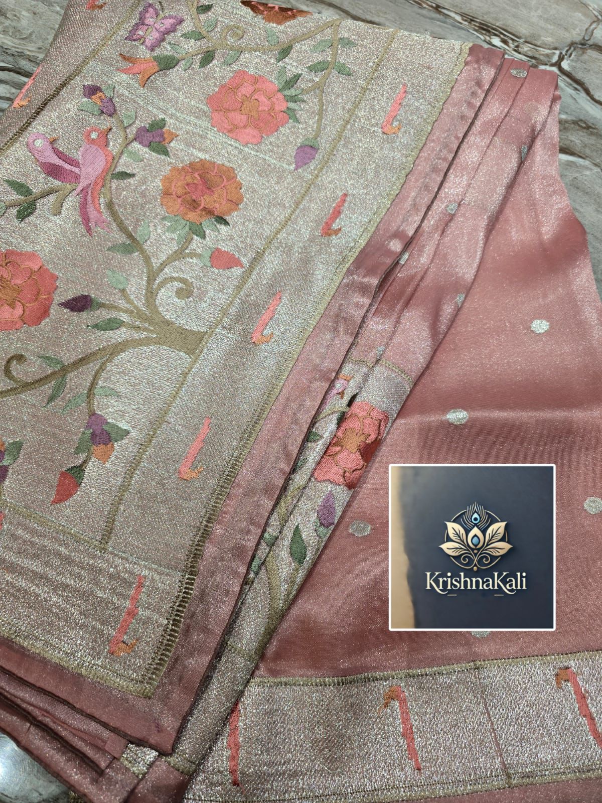 PURE ZARI TISSUE SAREE..WOVEN PALLU AND BORDER..ELEGANT FABRIC