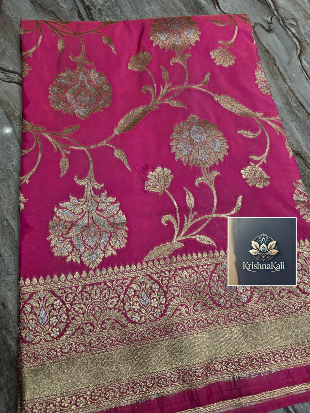 BANARASI KATAN SILK BEAUTIFUL RANI PINK SAREE GOLDEN BROCADE PALLU ALL OVER WOVEN DRESS YOURSELF WITH LOVE