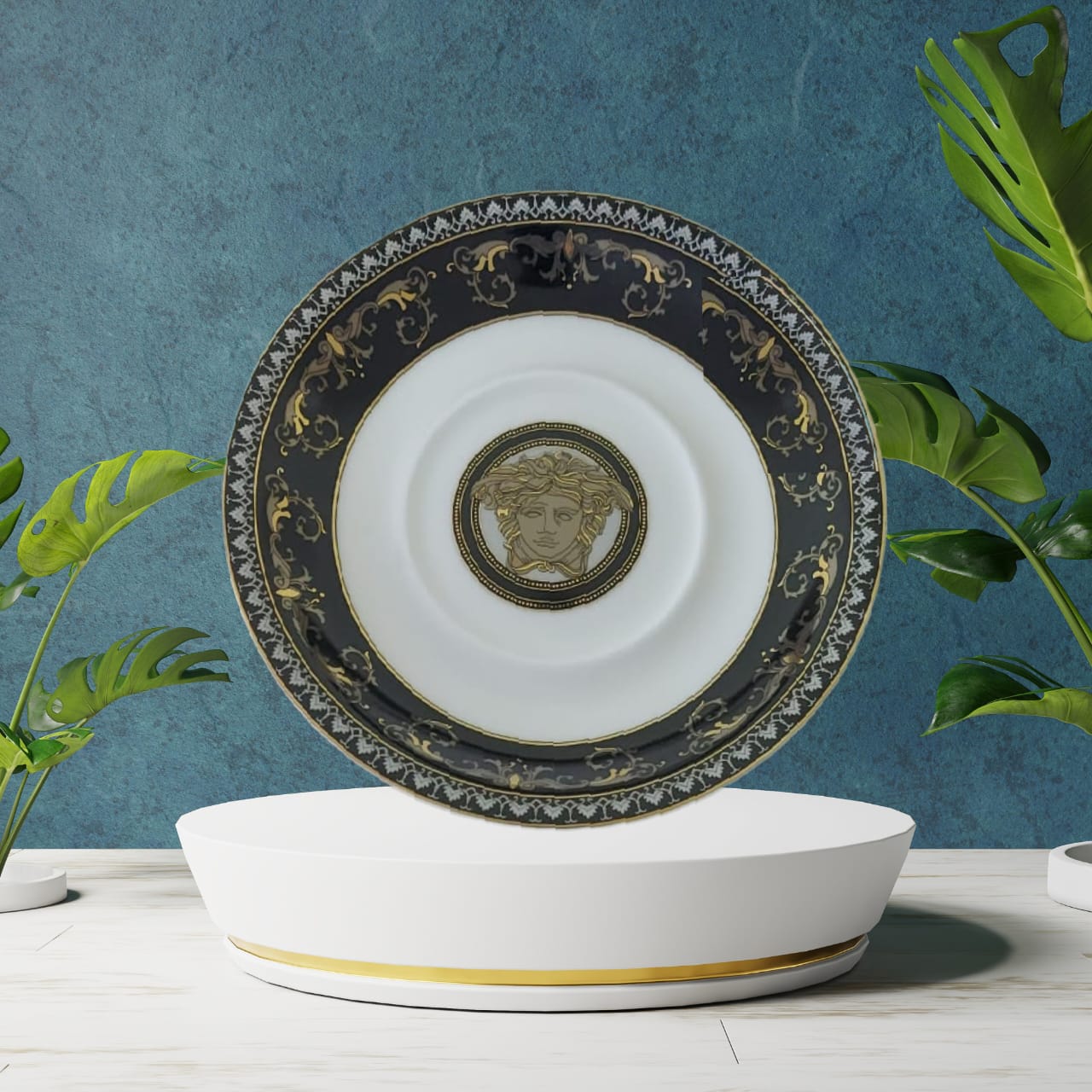 Luxury Gold-Plated Cups and Saucers Set of 6