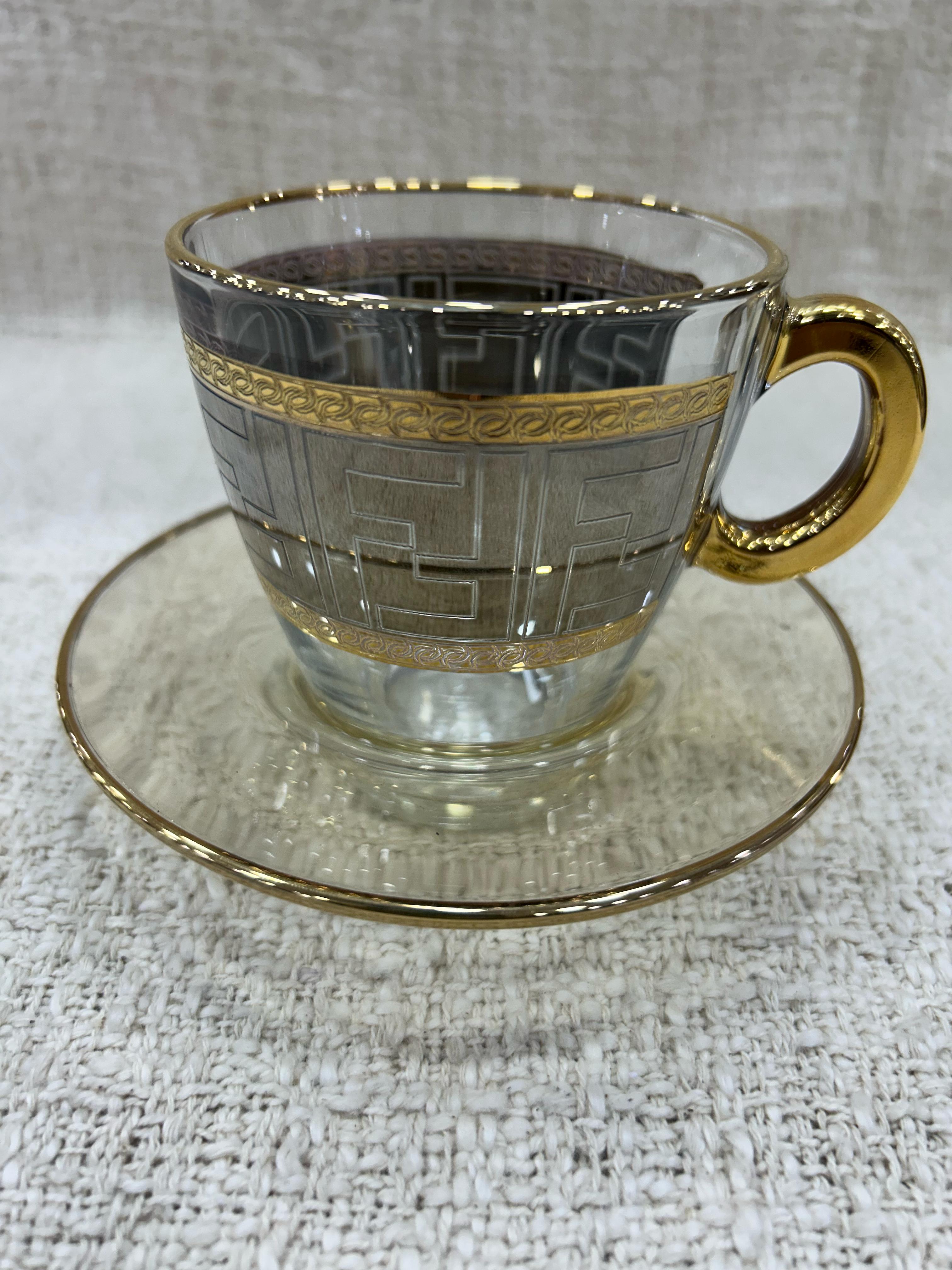 Elegant Gold Cup and Plate Set of 6 (limited edition)