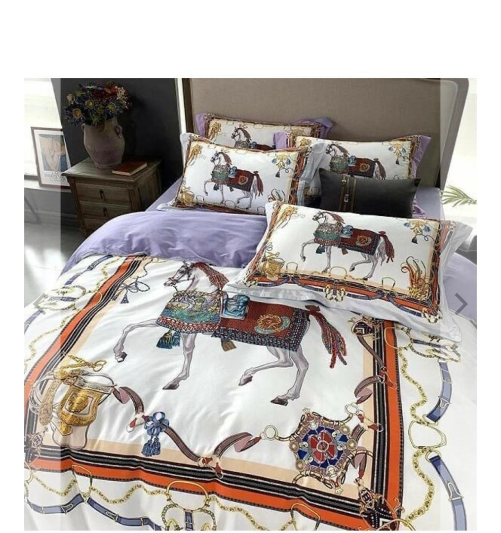 New 100% Comfortable 220 TC King Size Double Bedsheet Digital Print - 275 X 275 CM with 2 Pillow Covers - 3 Pcs Set