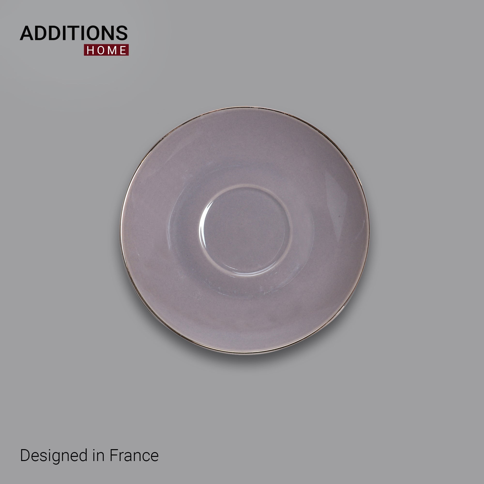 Fine English Bone China inner printed Cup and Saucer Purple (Set of 6)