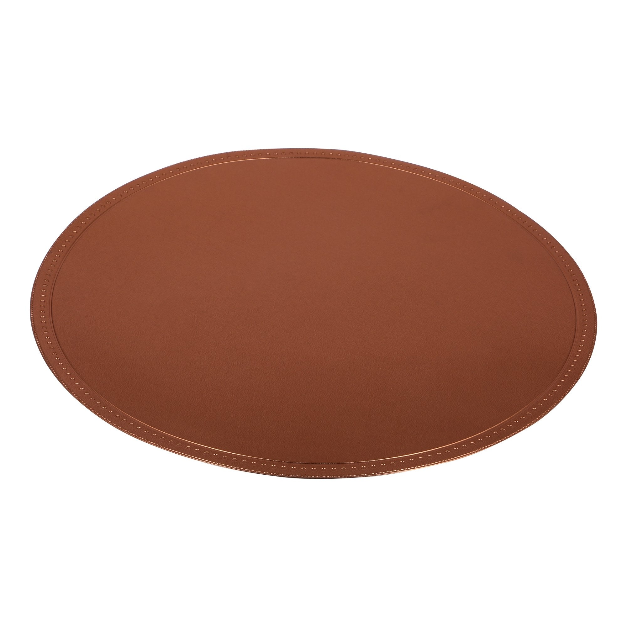 Set of 6 pcs PU Leather Place Mats, Best for Dining Table/Bedside Table, Center Table (Round 15X15 Inch)