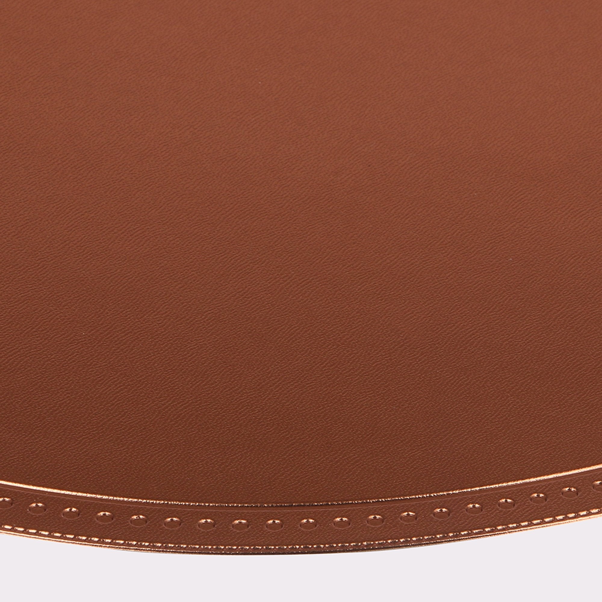 Set of 6 pcs PU Leather Place Mats, Best for Dining Table/Bedside Table, Center Table (Round 15X15 Inch)