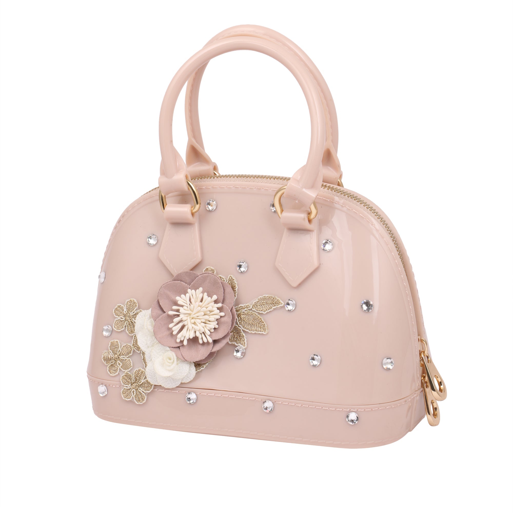 Crystal Embedded High Quality Silicon Sling Bag for Girls