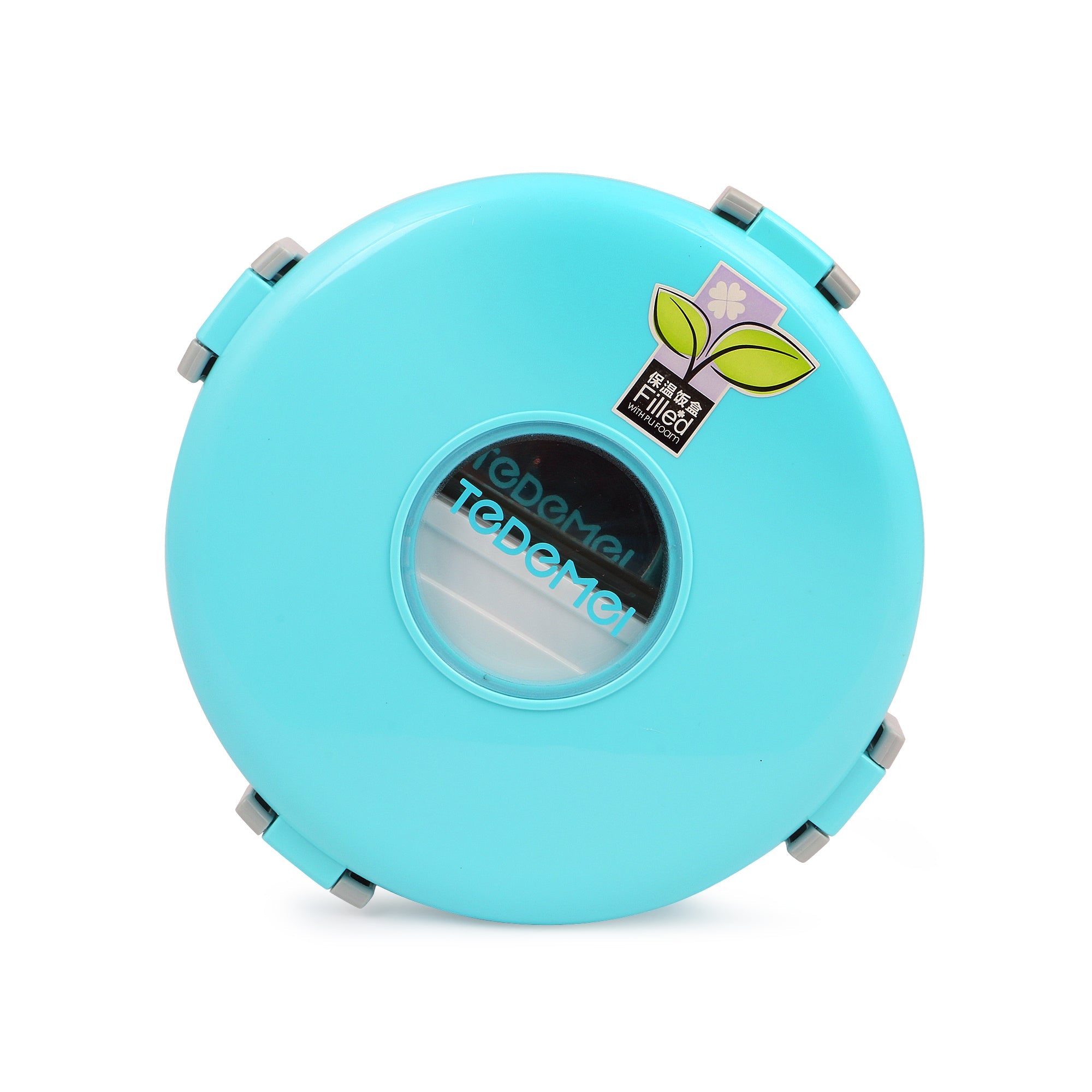 Insulated Round Shape Lunch Box Stainless Steel Inside and P.P Outside (710ml), 6952, Blue