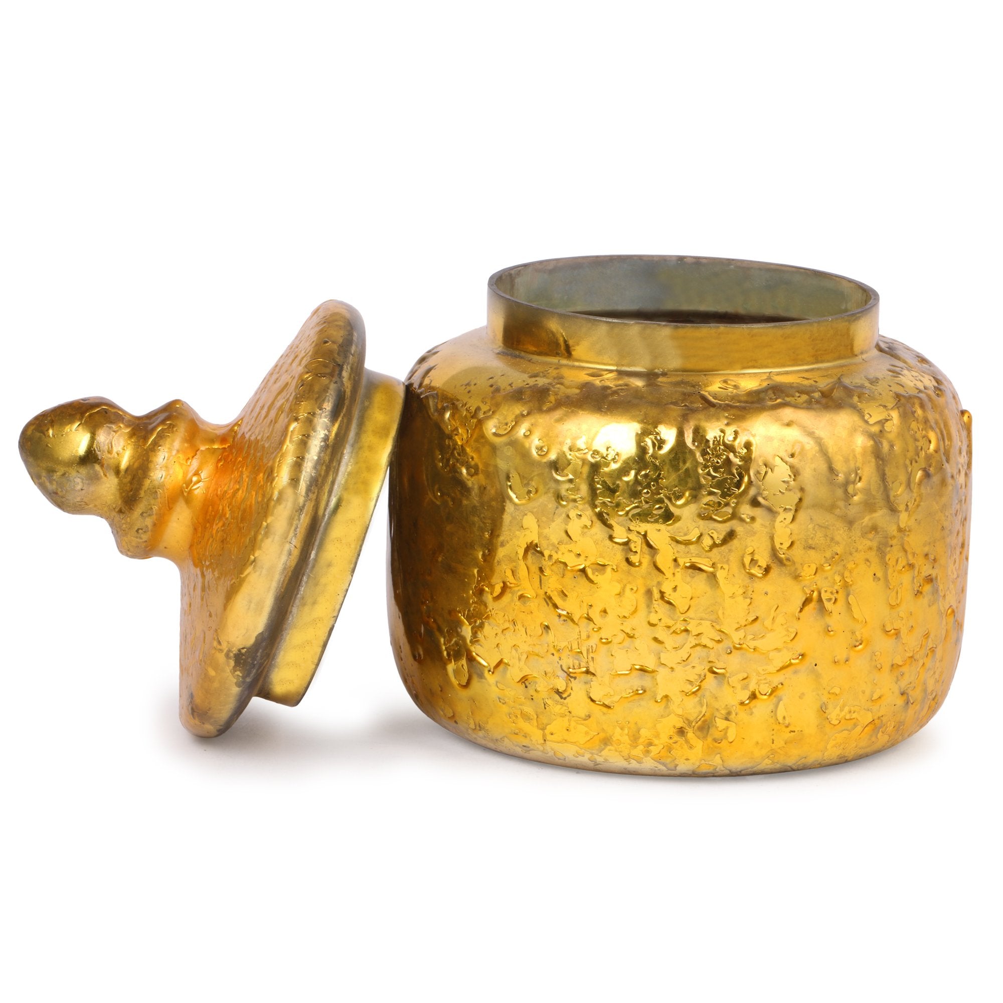 Coloured Round Glass Storage Jar with Lid- 1200ml