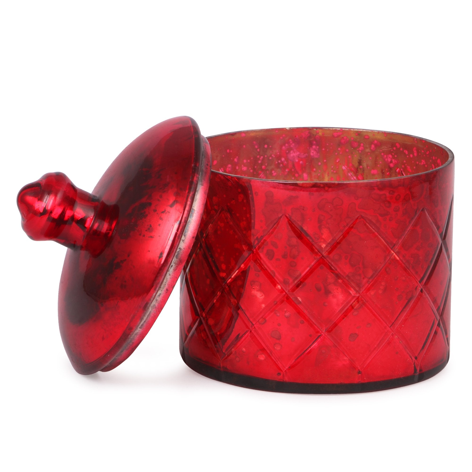 Coloured Glass Storage Jar with Lid- 600ml