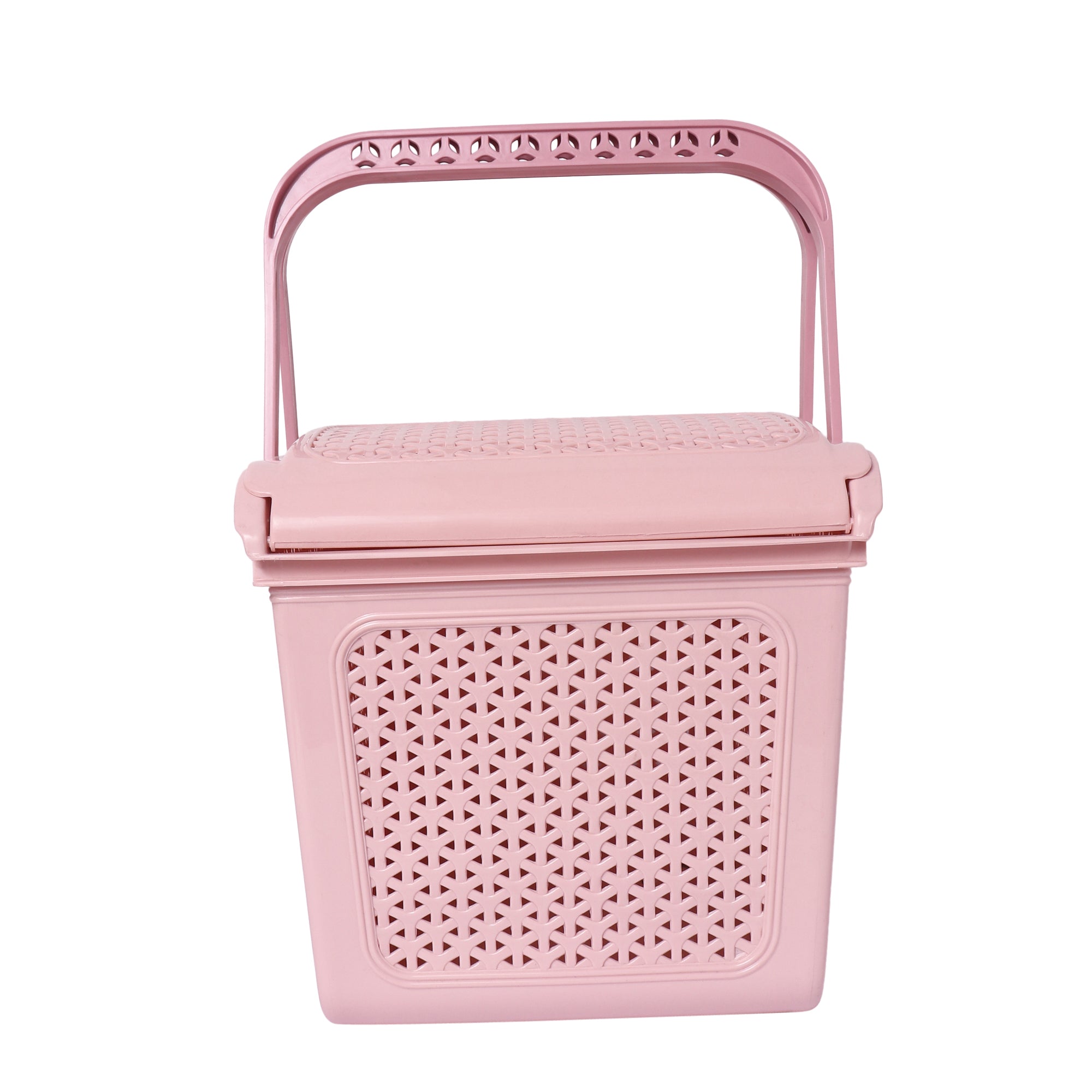 Plastic Lunch Basket with Lid for Office, Home and Picnic Use Pink
