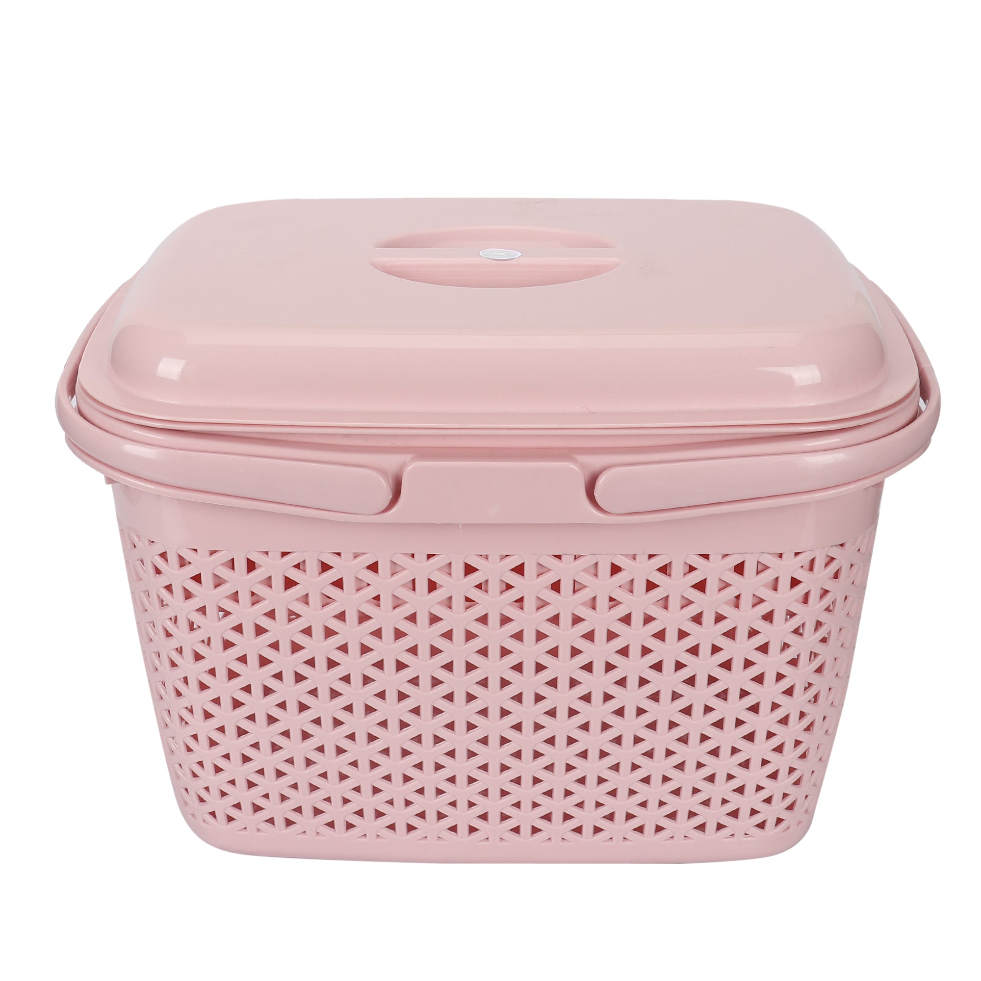 Plastic Lunch Basket with Lid & Fruit/Cutlery Tray for Office, Home and Picnic Use. (14x9x10 Inch)