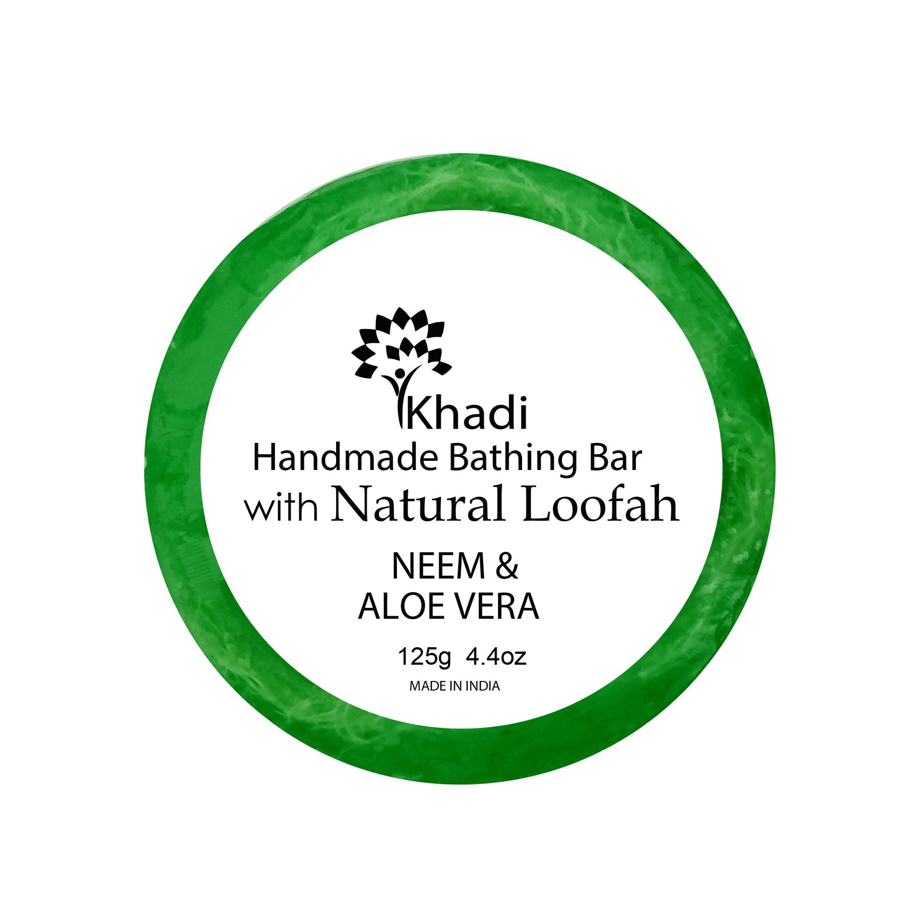 NEEM & ALOE VERA LOOFAH SOAP - 125G . (Set Of 6 Pcs)