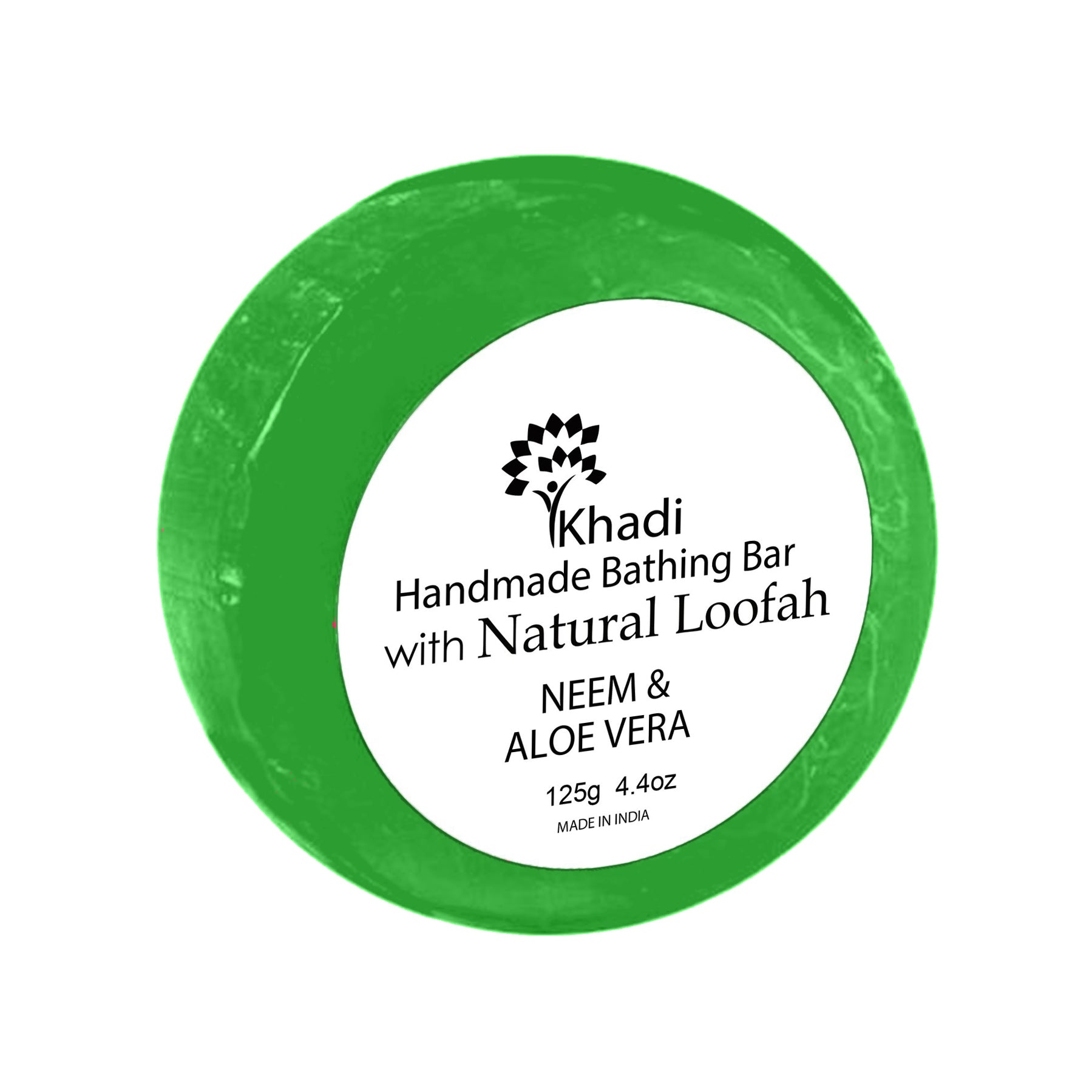 NEEM & ALOE VERA LOOFAH SOAP - 125G . (Set Of 6 Pcs)