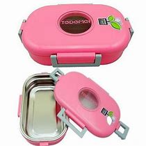 Insulated Rectangle Lunch Box Stainless Steel Inside and P.P Outside (710ml), 6951, Pink