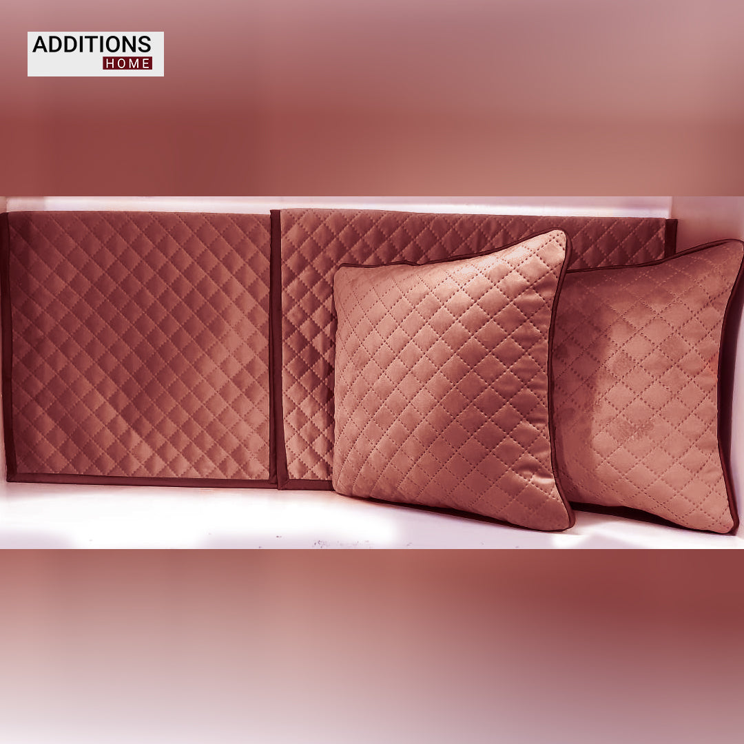 Velvet Fabric Comfortable Soft & Super Quality Double Bed Cover with 2 Cushions & 2 Pillow Covers (King Size) Set of 5