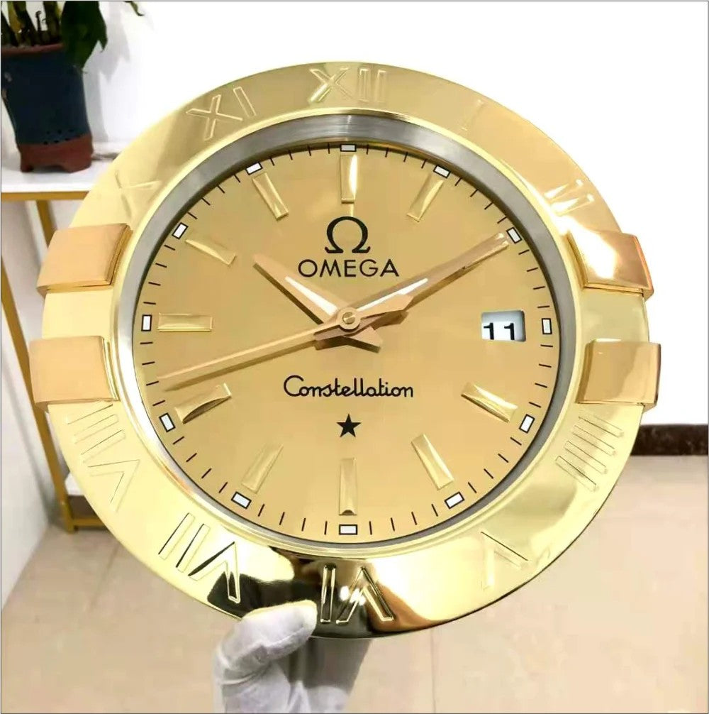 Luxury Stainless Steel Metal Wall Clock For Royal Home & Bunglows, Wall Clock, Wall Watch. Diameter - 35 cm