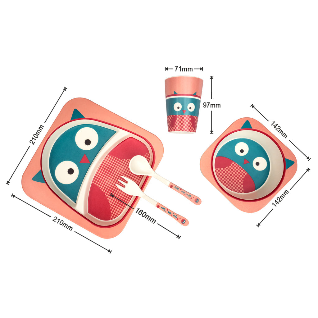 Bamboo Fiber Kids Set, 5 Pcs Set.