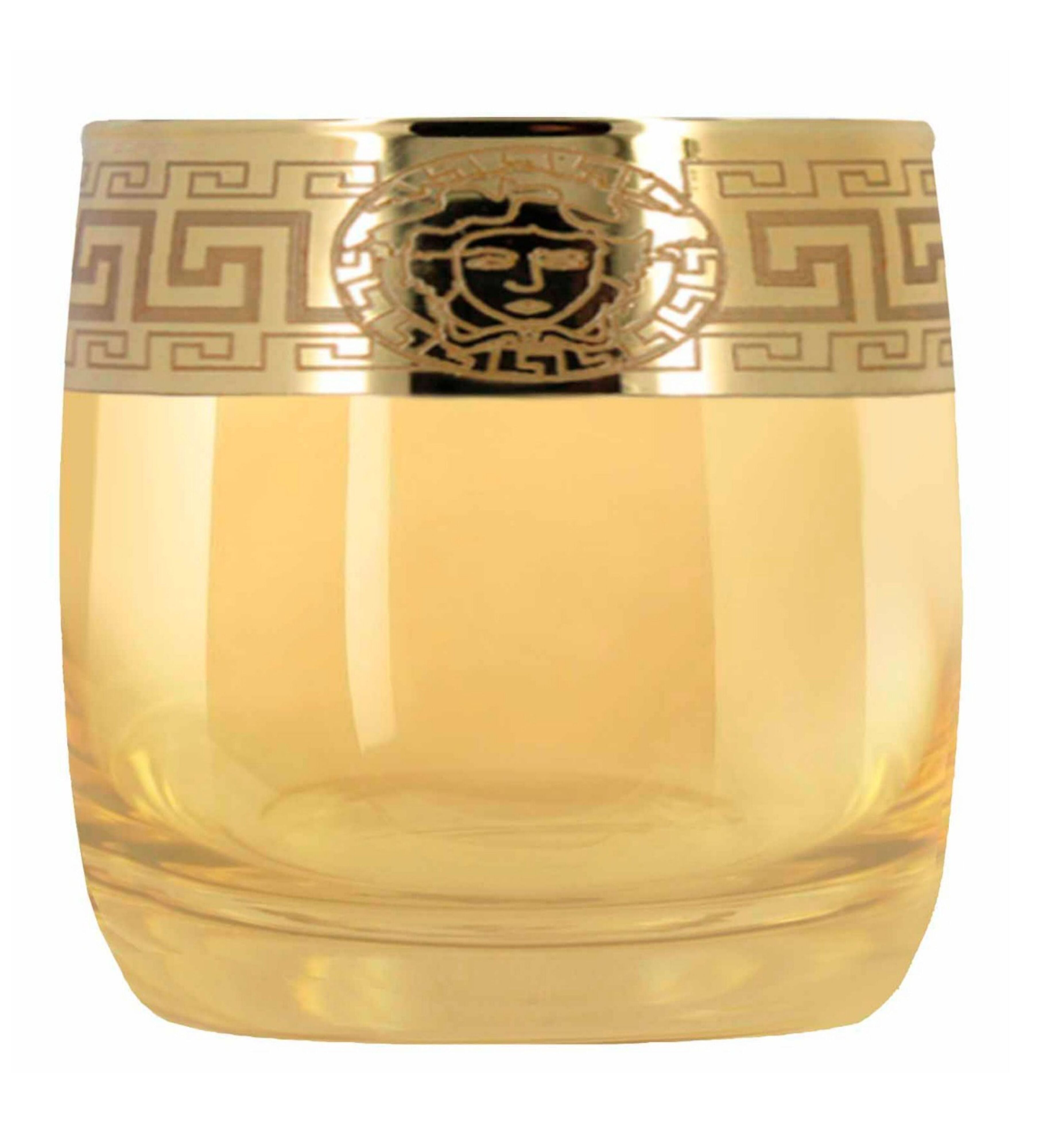 Hand Crafted Gold Luster & Gold Decal 300ML Glasses for Home and Kitchen - Ideal Gift for Housewarming