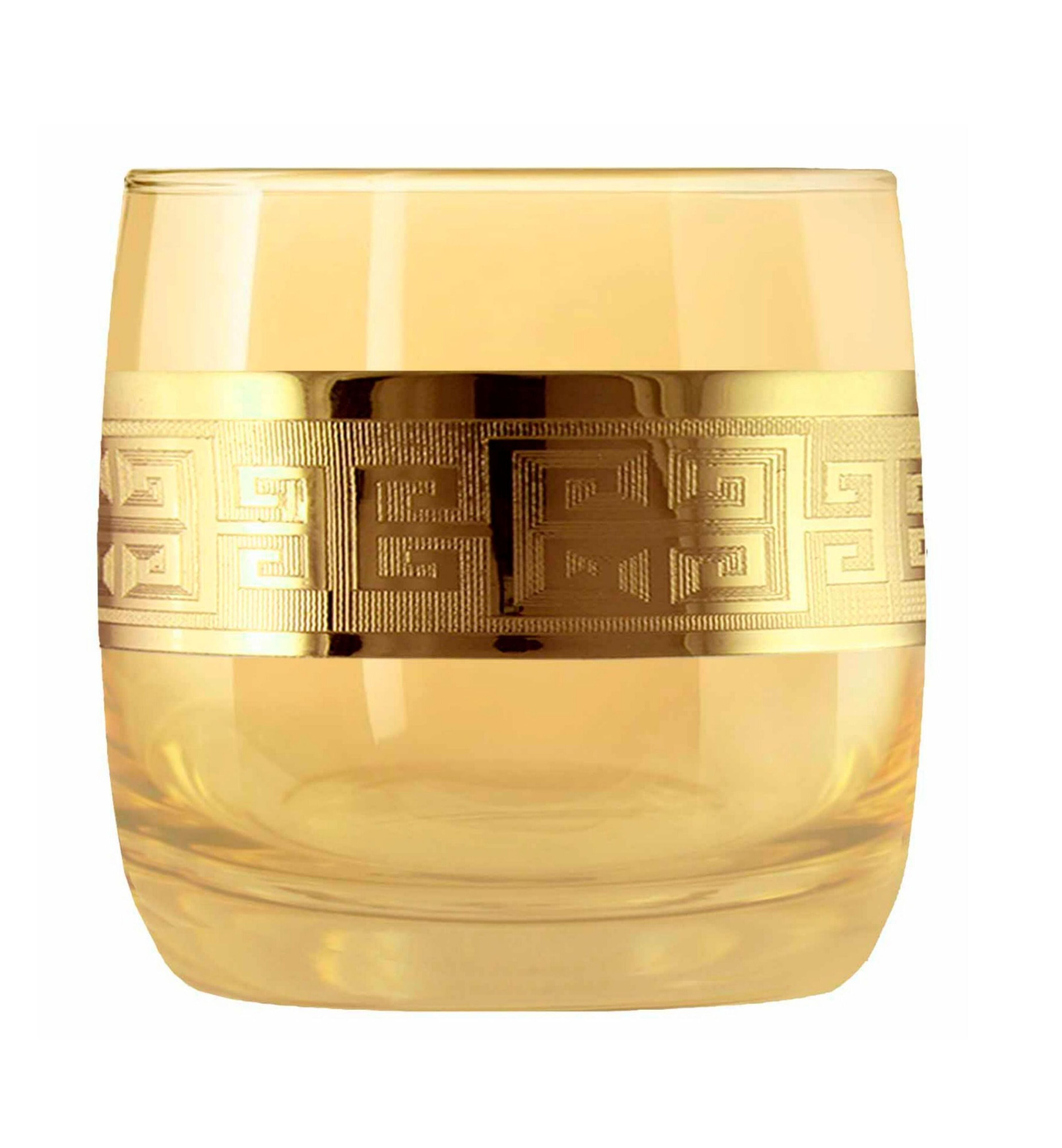 Hand Crafted Gold Luster & Gold Decal 300ML Glasses for Home and Kitchen - Ideal Gift for Housewarming