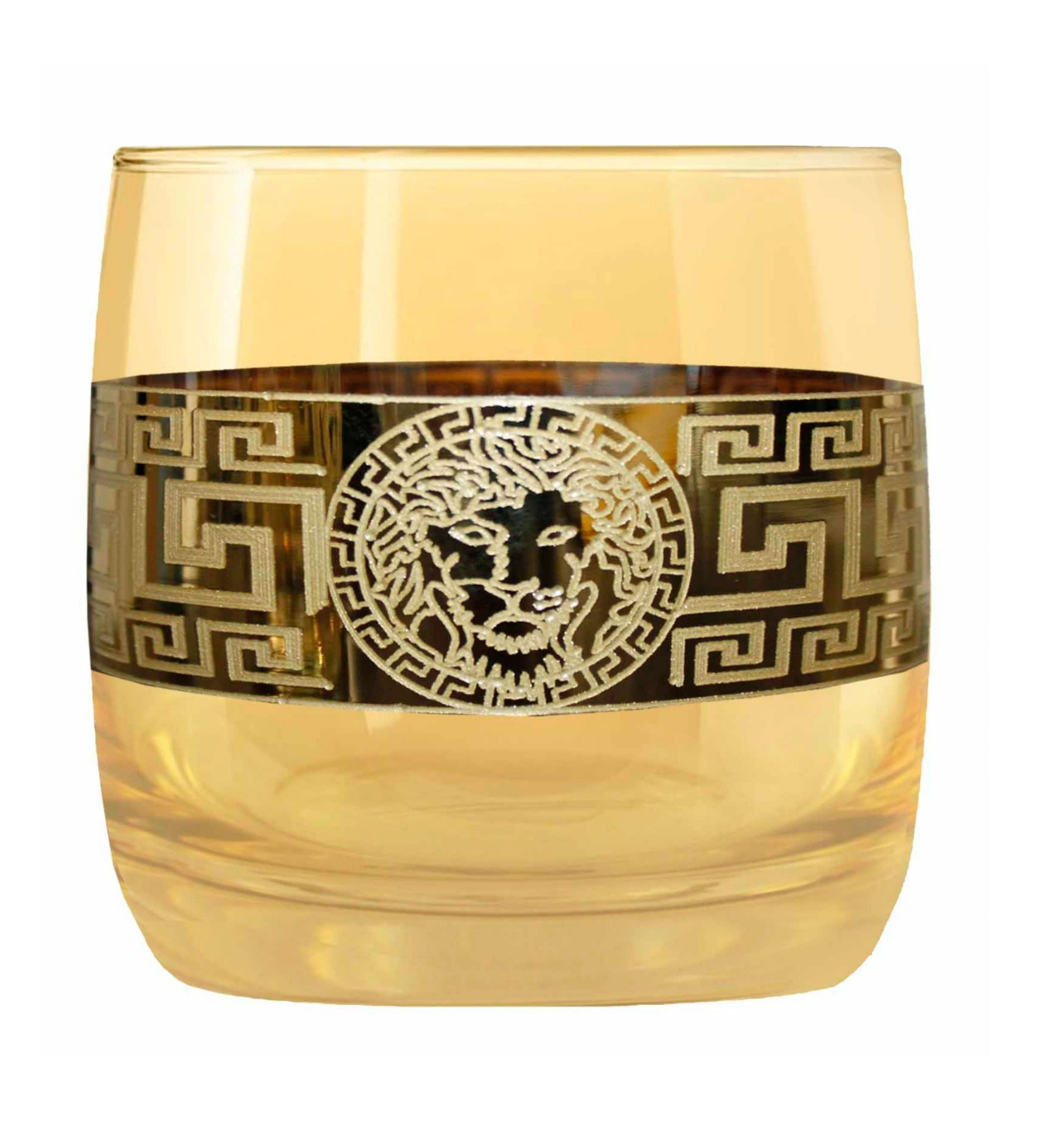 Hand Crafted Gold Luster & Gold Decal 300ML Glasses for Home and Kitchen - Ideal Gift for Housewarming