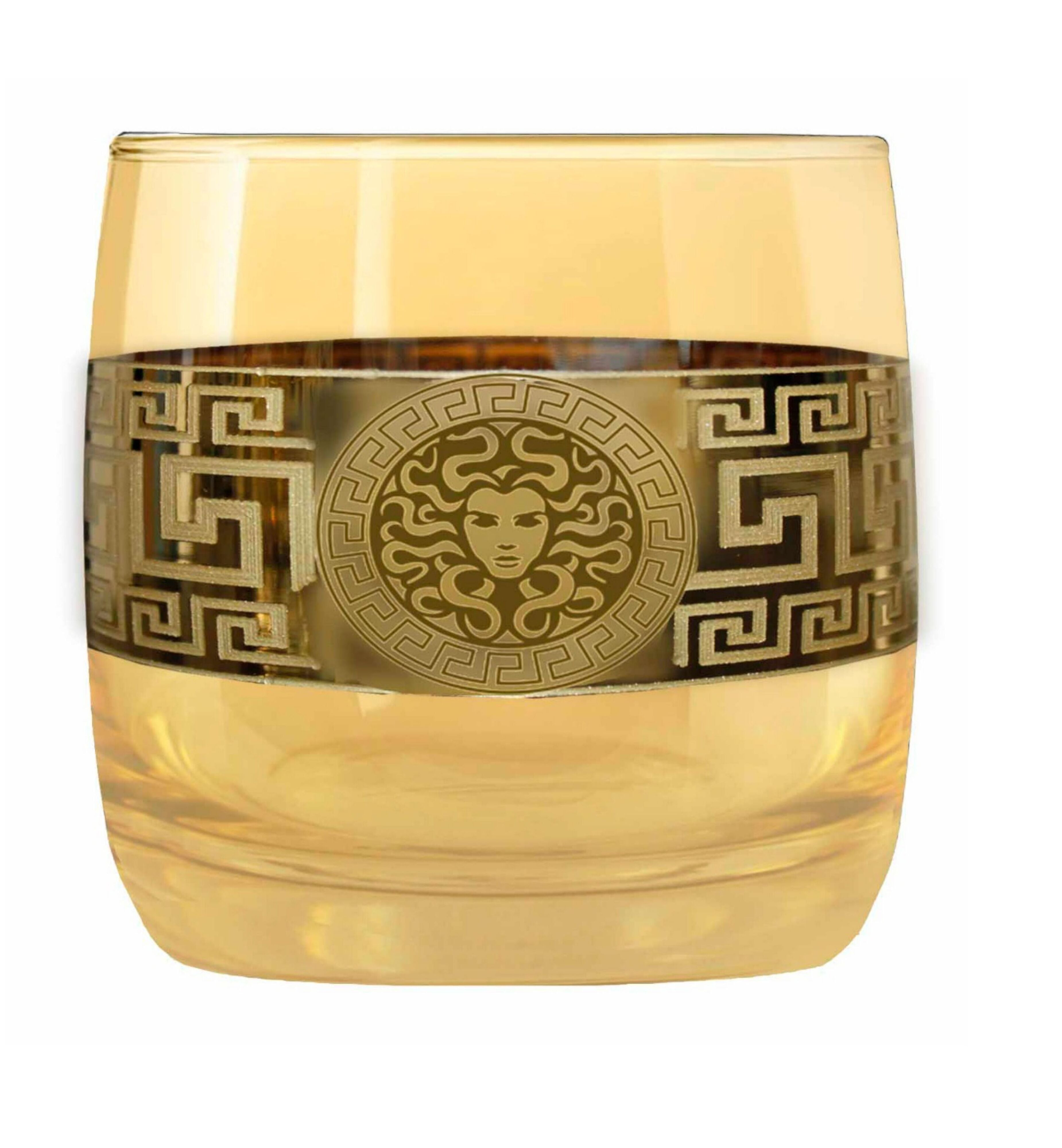 Hand Crafted Gold Luster & Gold Decal 300 ML Glasses for Home and Kitchen - Ideal Gift for Housewarming
