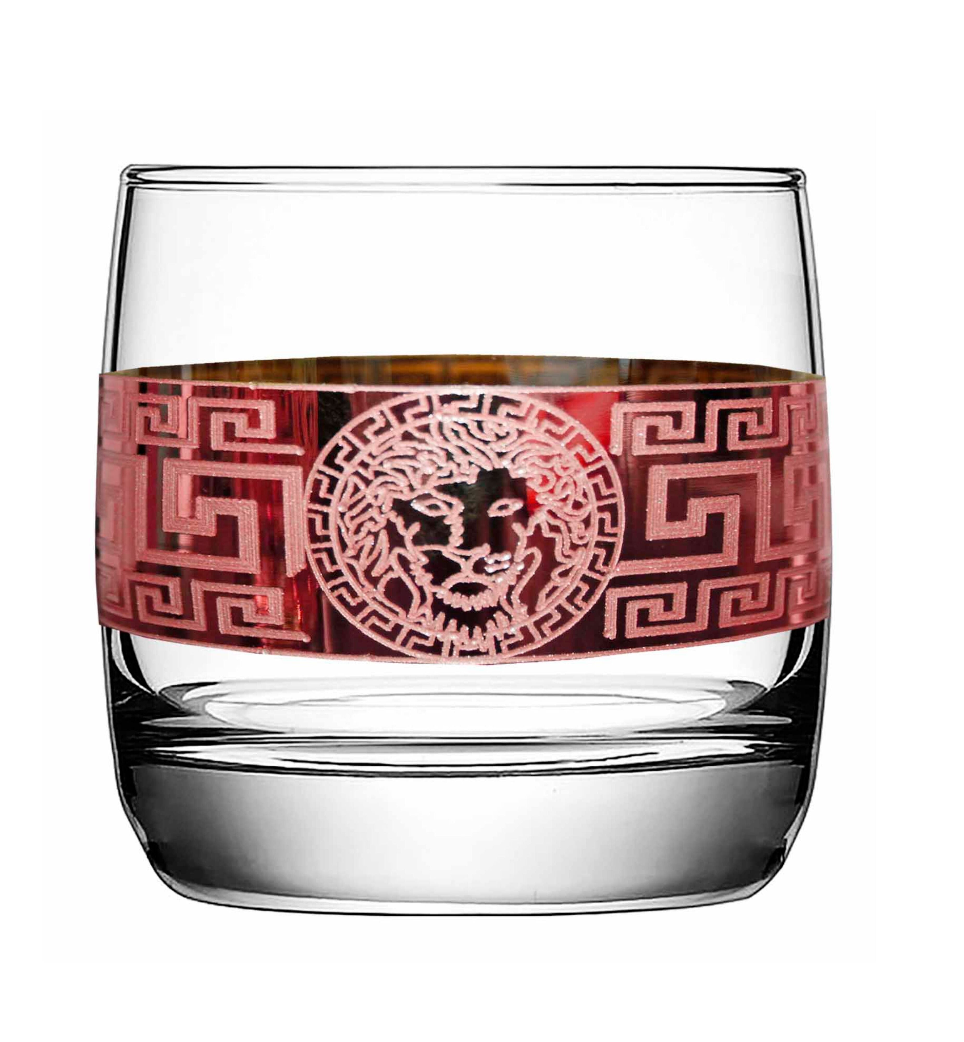 Hand Crafted Rose Gold Decal 300 ML Glasses for Home and Kitchen - Ideal Gift for Housewarming