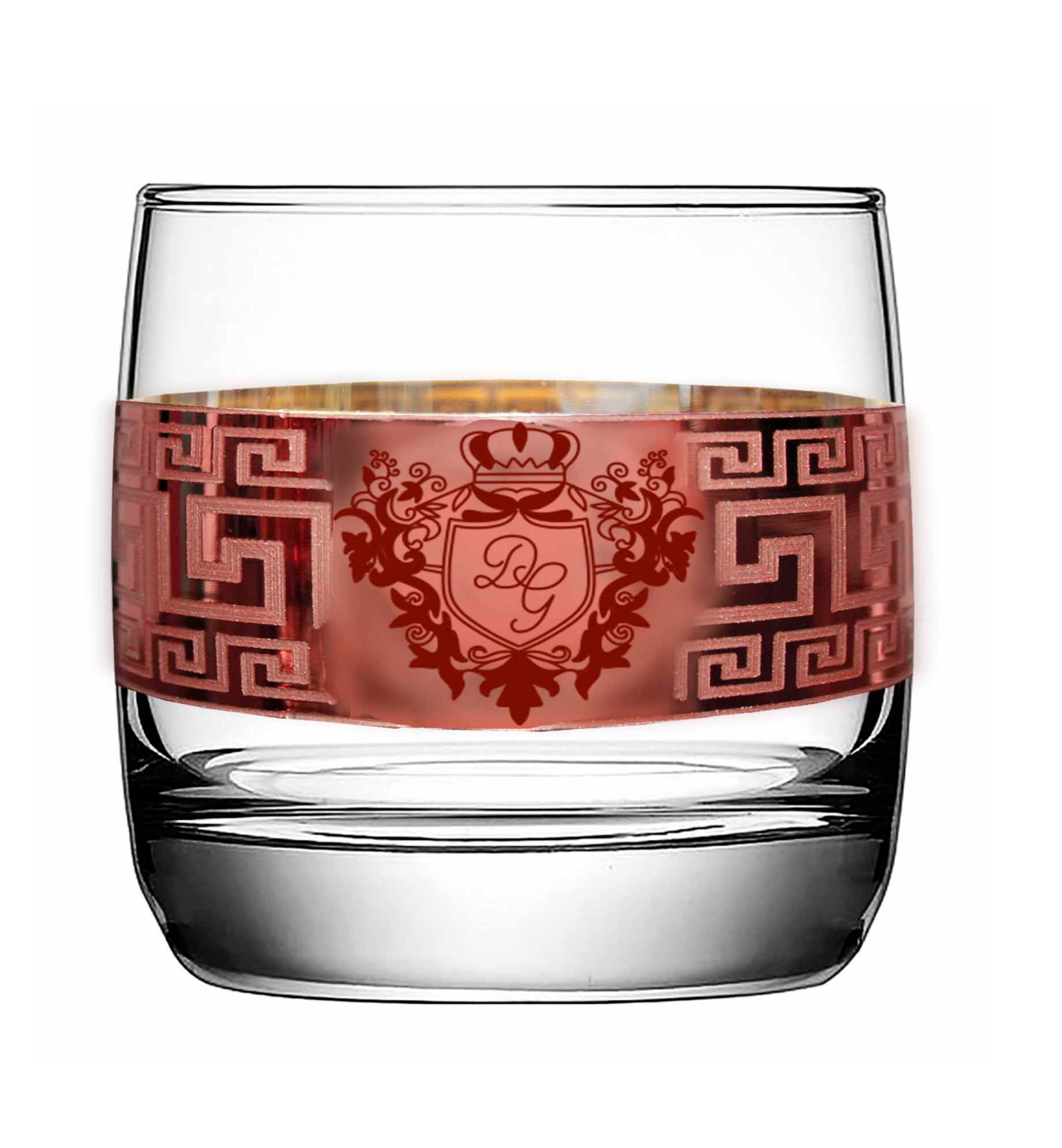 Hand Crafted Rose Gold Decal 300 ML Glasses for Home and Kitchen - Ideal Gift for Housewarming