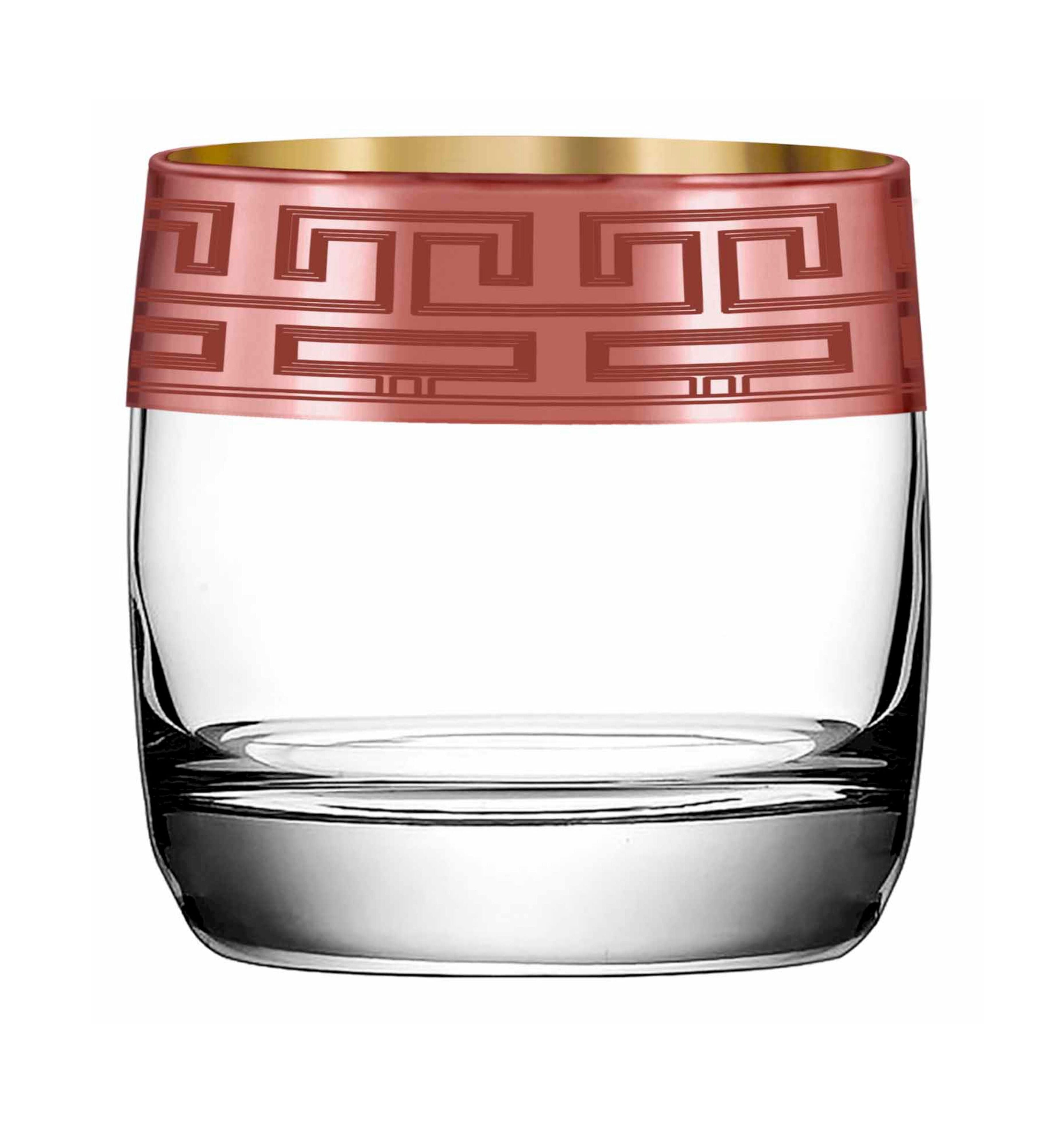 Hand Crafted Rose Gold Decal 300 ML Glasses for Home and Kitchen - Ideal Gift for Housewarming