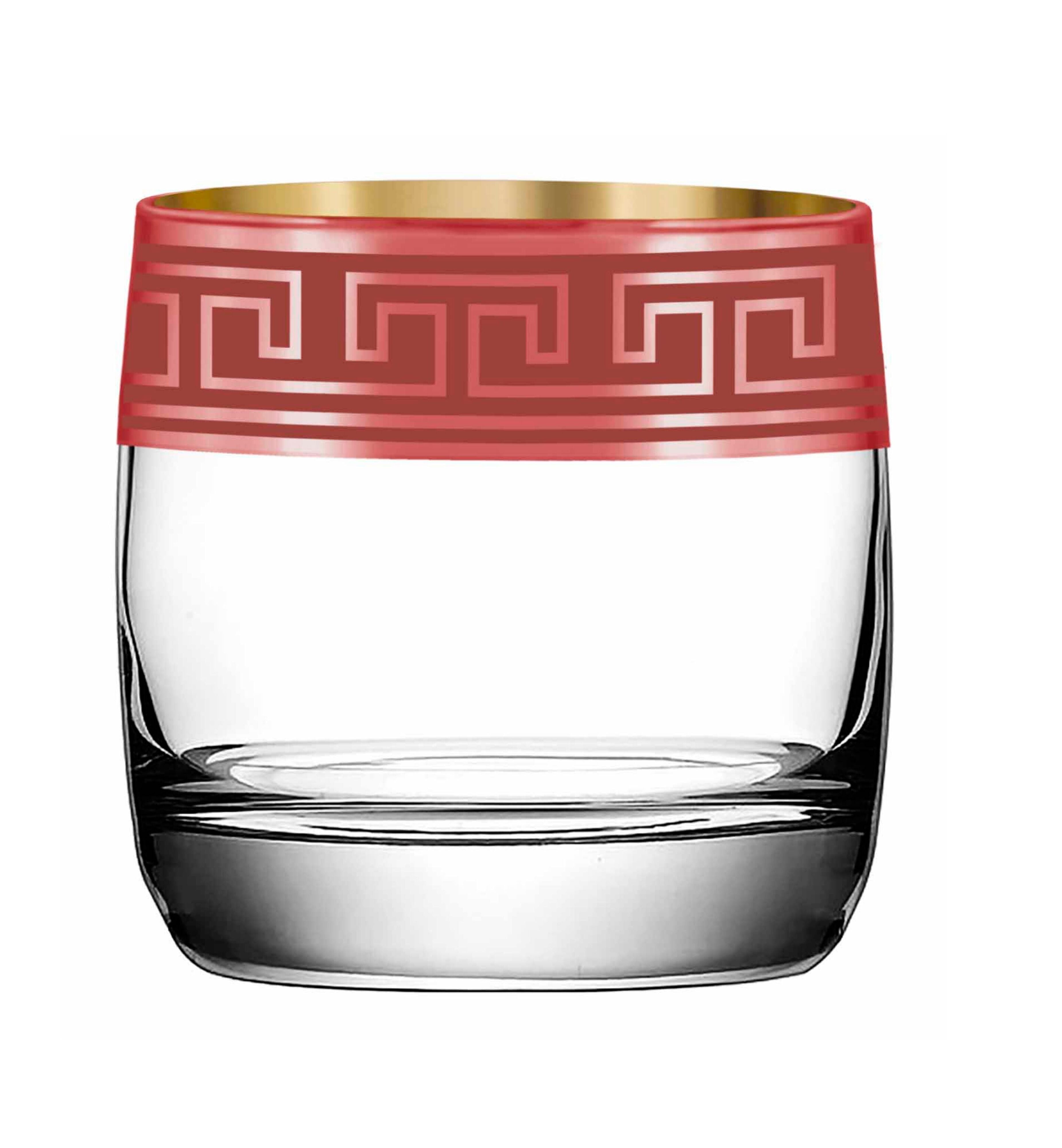 Hand Crafted Rose Gold Decal 300 ML Glasses for Home and Kitchen - Ideal Gift for Housewarming