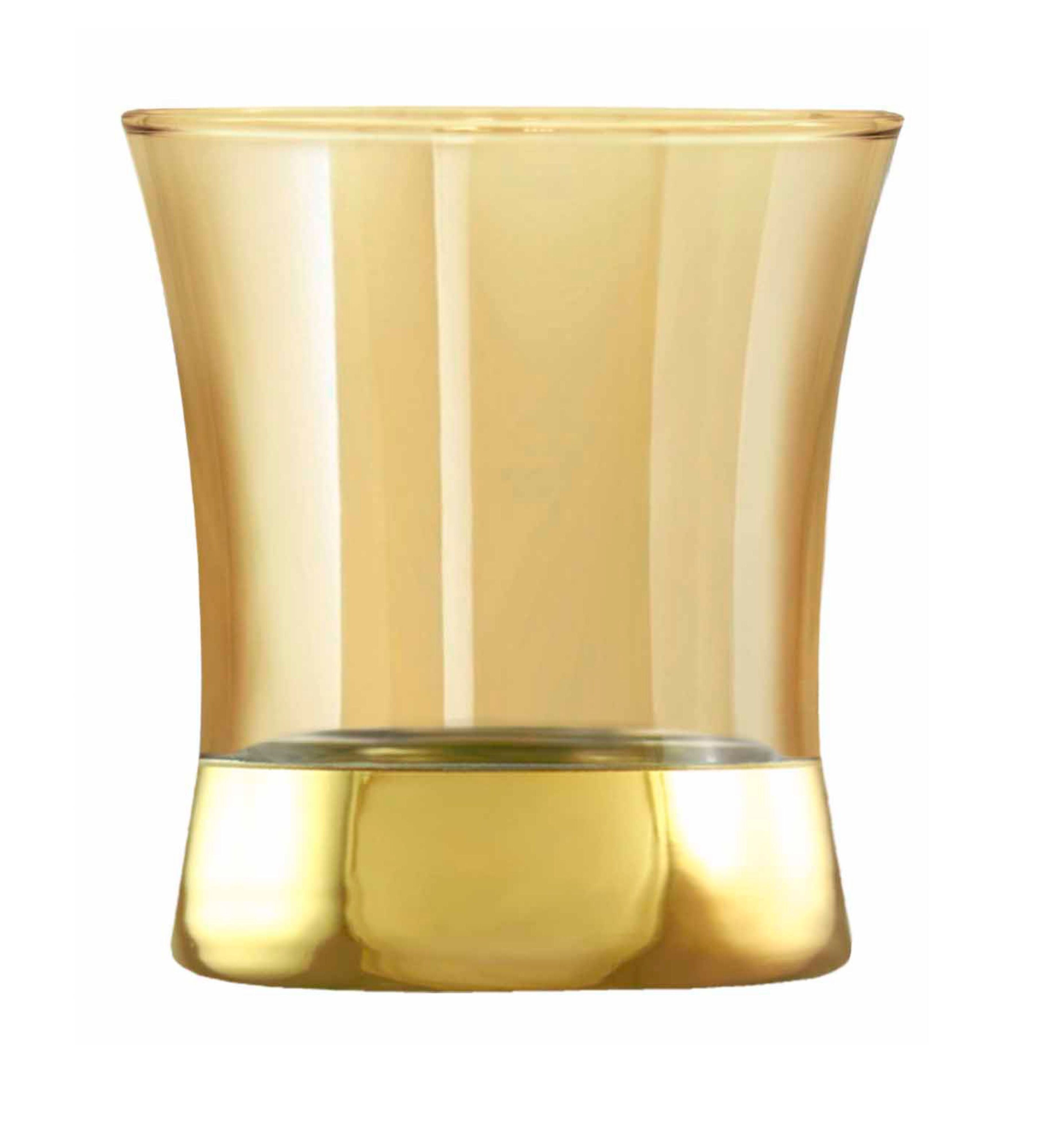 Hand Crafted Gold Luster & Gold Decal 240 ML Glasses for Home and Kitchen - Ideal Gift for Housewarming