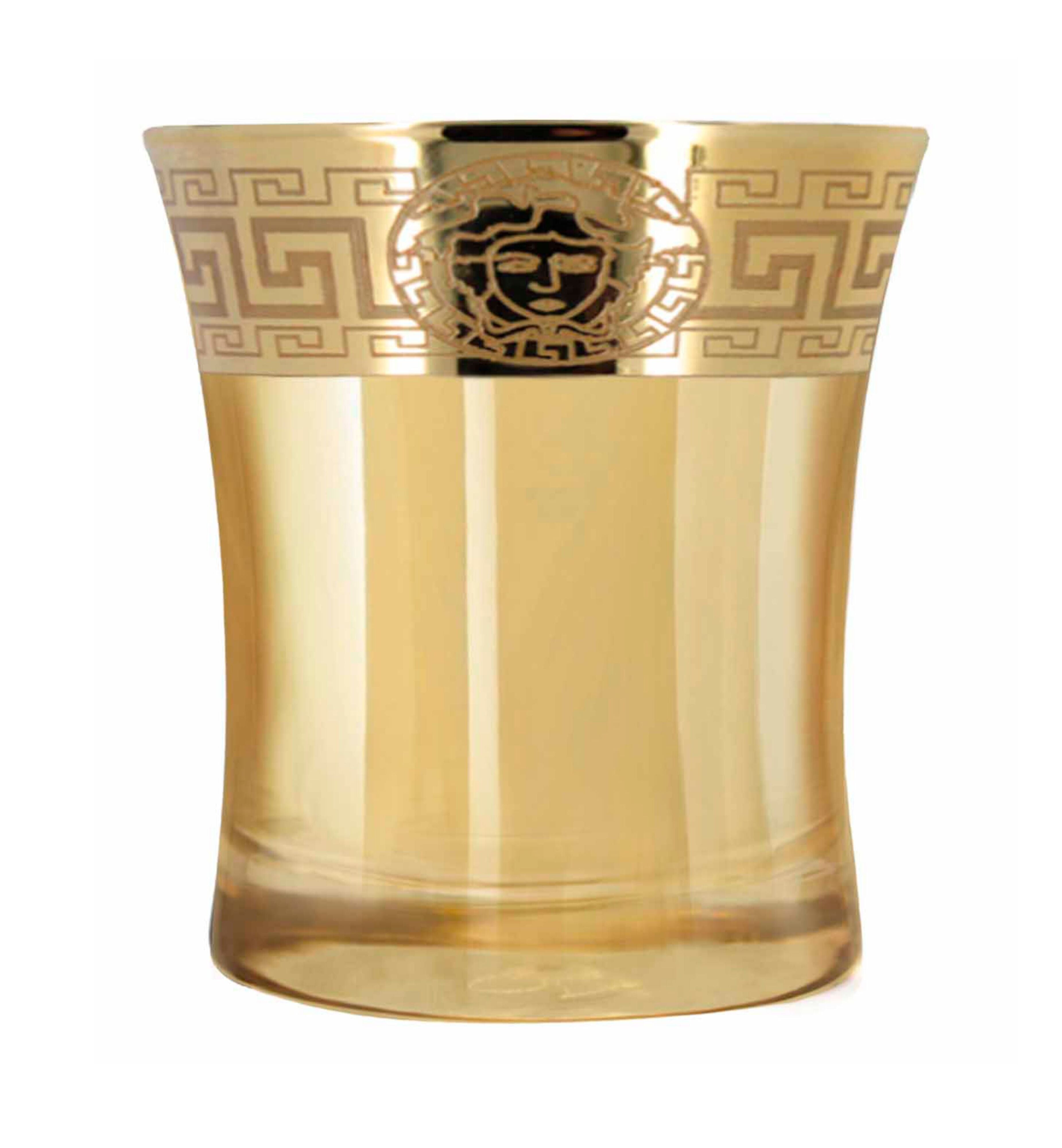 Hand Crafted Gold Luster & Gold Decal 240 ML Glasses for Home and Kitchen - Ideal Gift for Housewarming