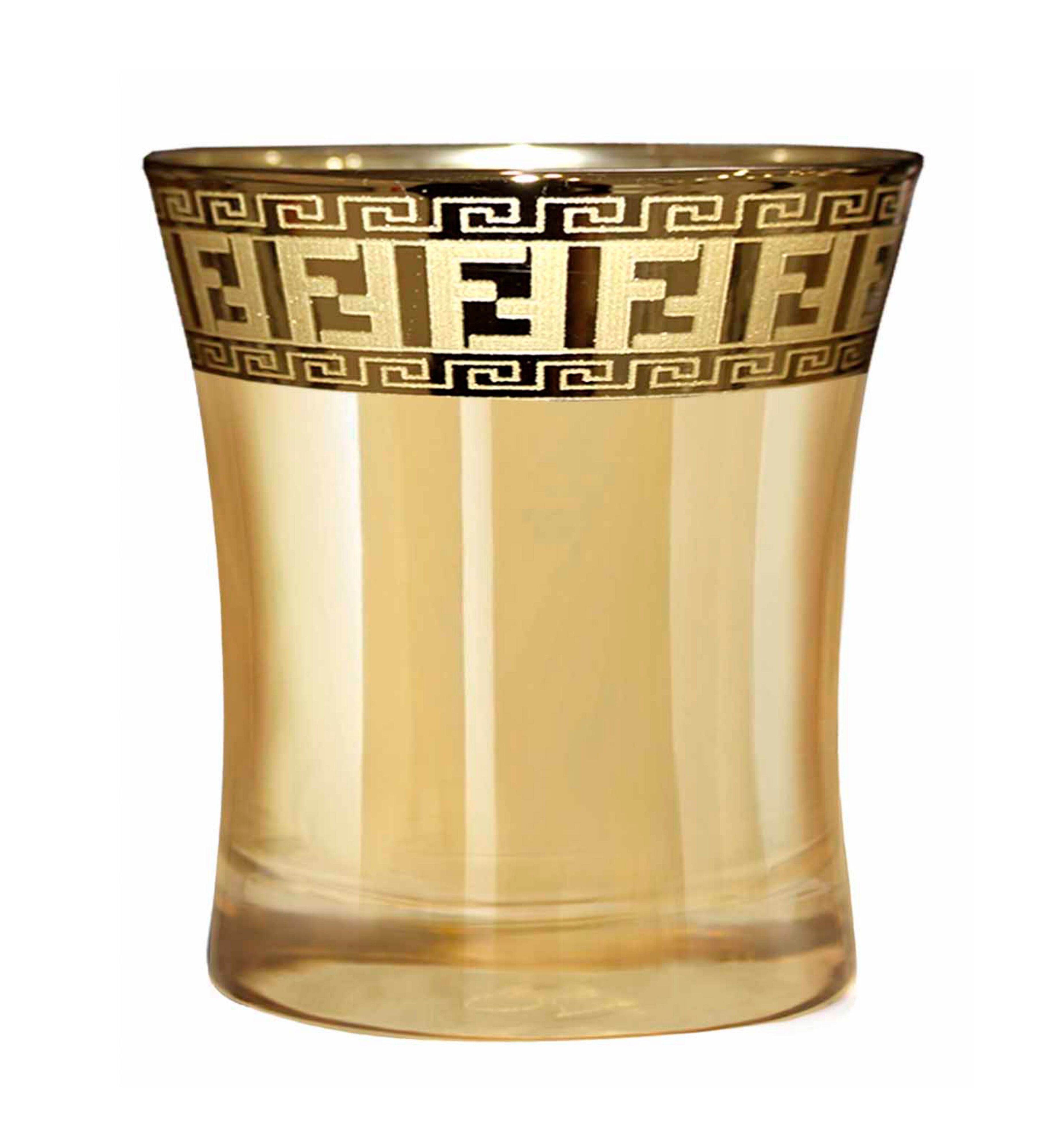 Hand Crafted Gold Luster & Gold Decal 240 ML Glasses for Home and Kitchen - Ideal Gift for Housewarming