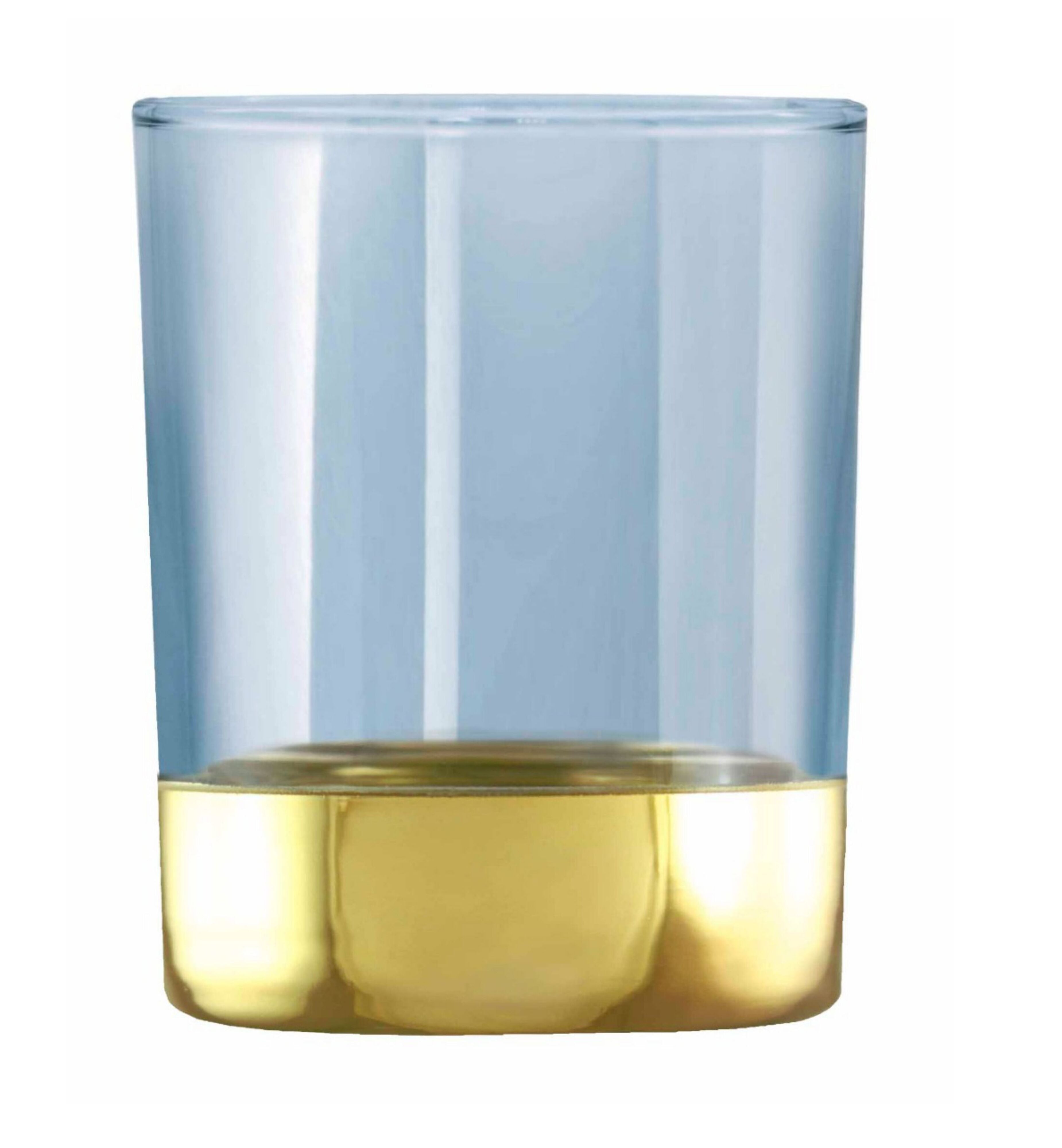 Hand Crafted Blue Luster & Gold Decal 260 ML Glasses for Home and Kitchen - Ideal Gift for Housewarming