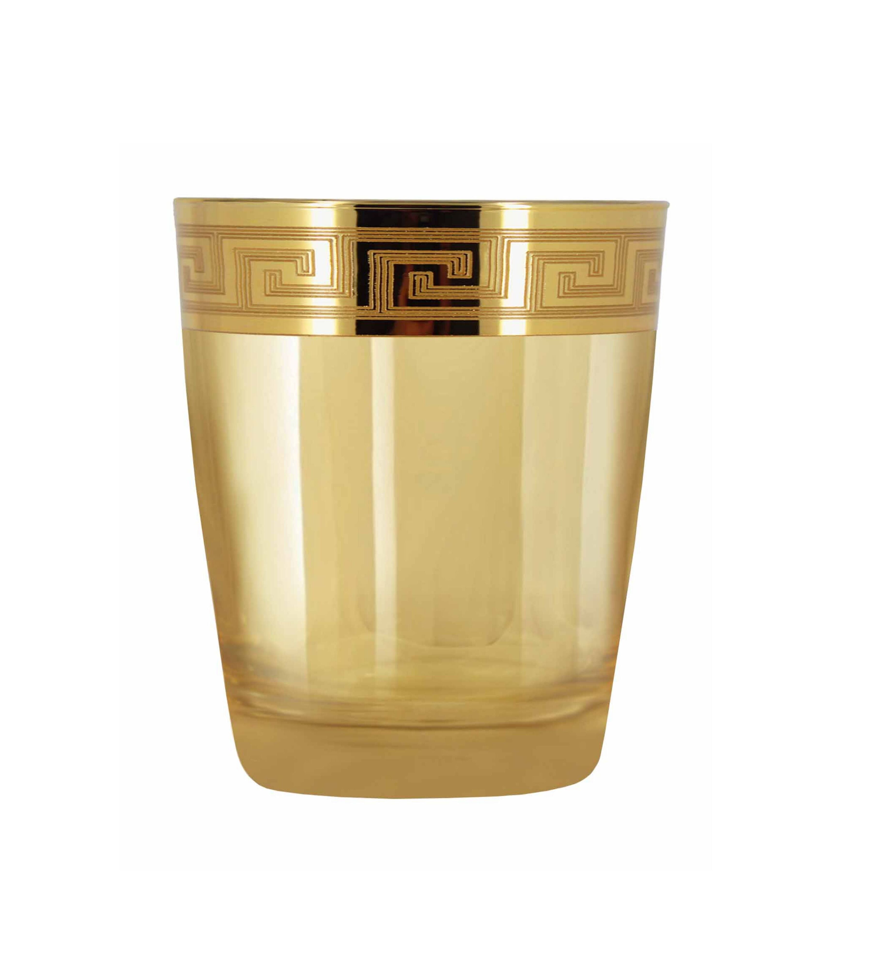 Hand Crafted Gold Luster & Gold Decal 260 ML Glasses for Home and Kitchen - Ideal Gift for Housewarming