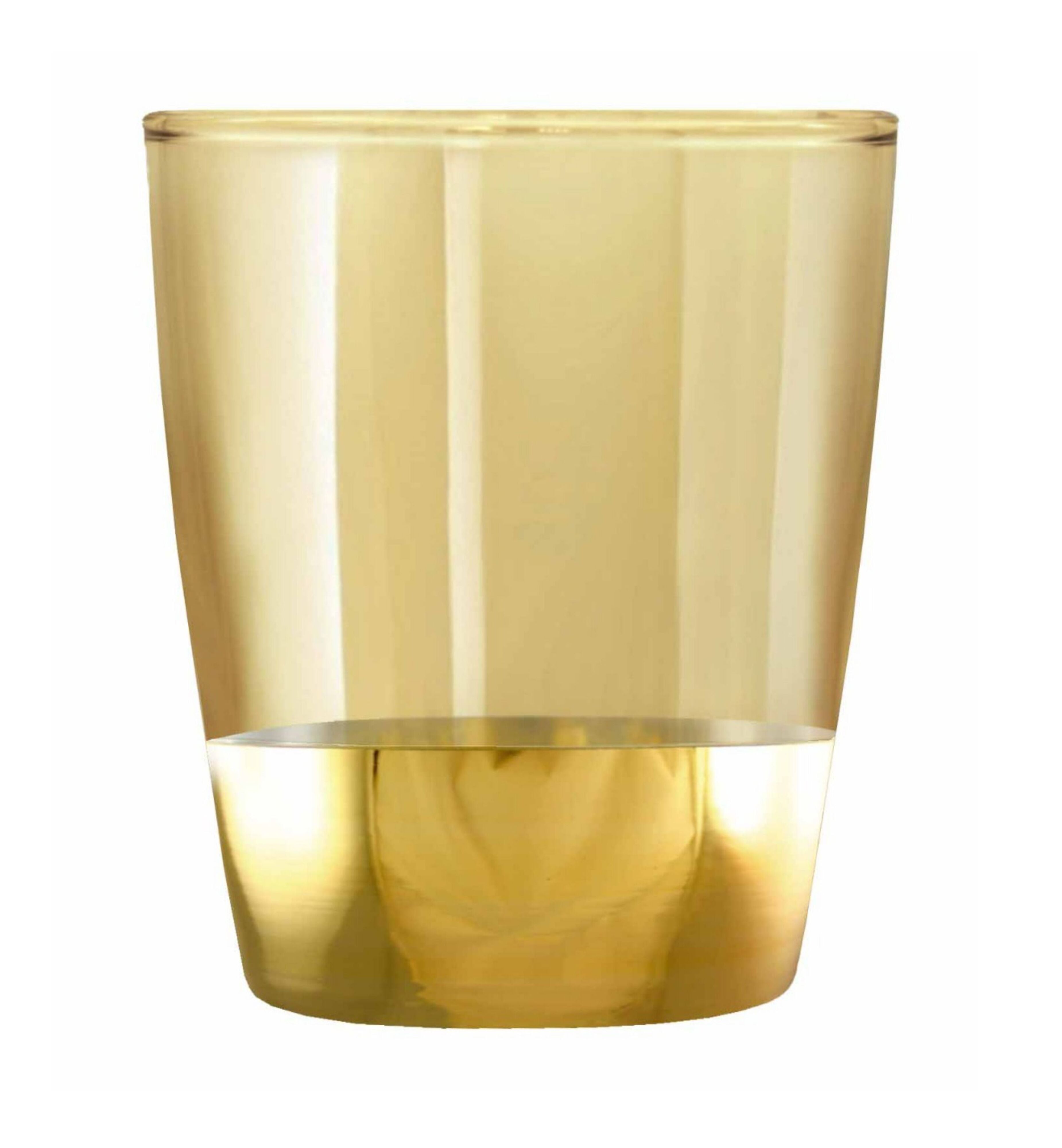 Hand Crafted Gold Luster & Gold Decal 260 ML Glasses for Home and Kitchen - Ideal Gift for Housewarming