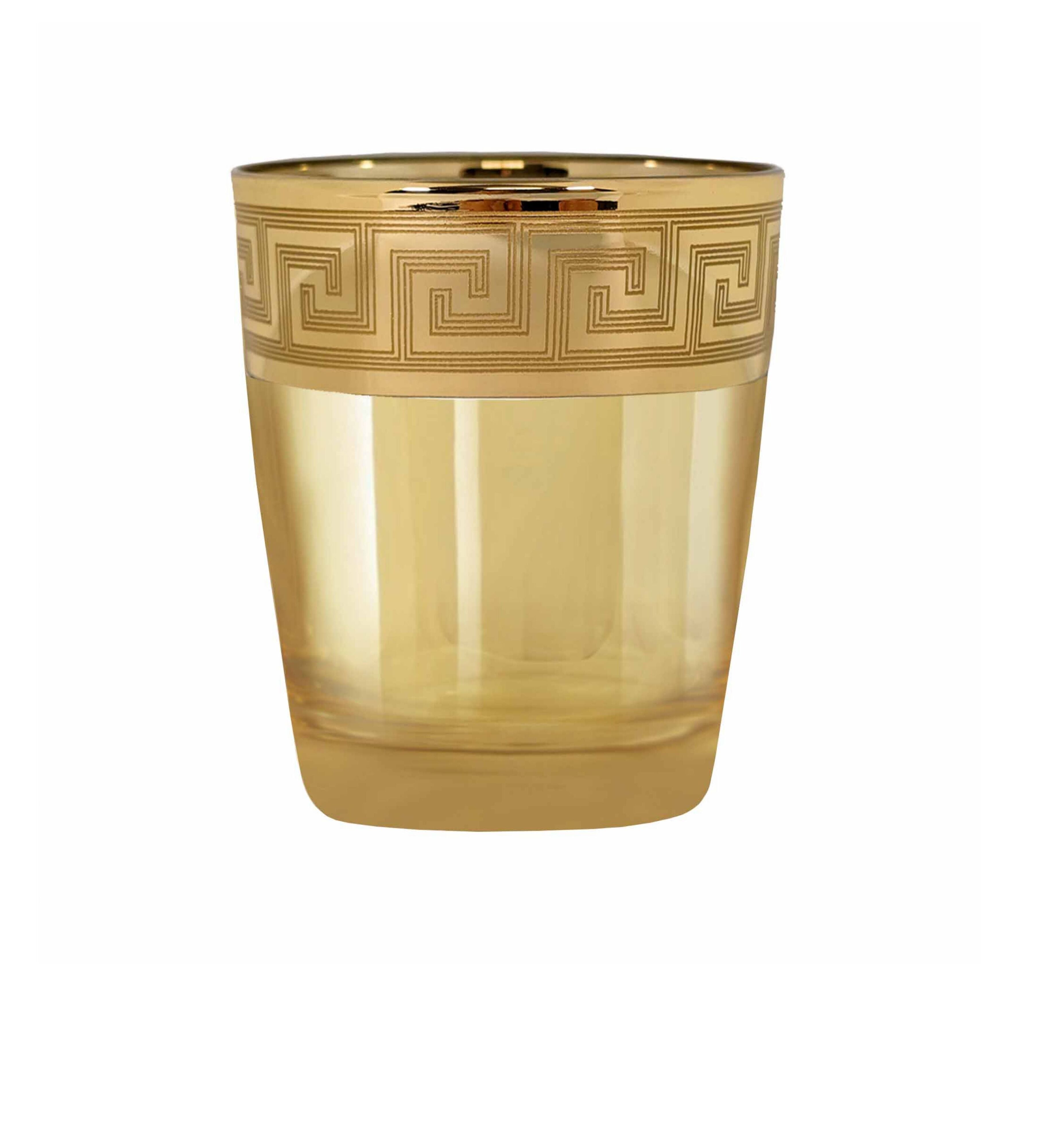 Hand Crafted Gold Luster & Gold Decal 260 ML Glasses for Home and Kitchen - Ideal Gift for Housewarming
