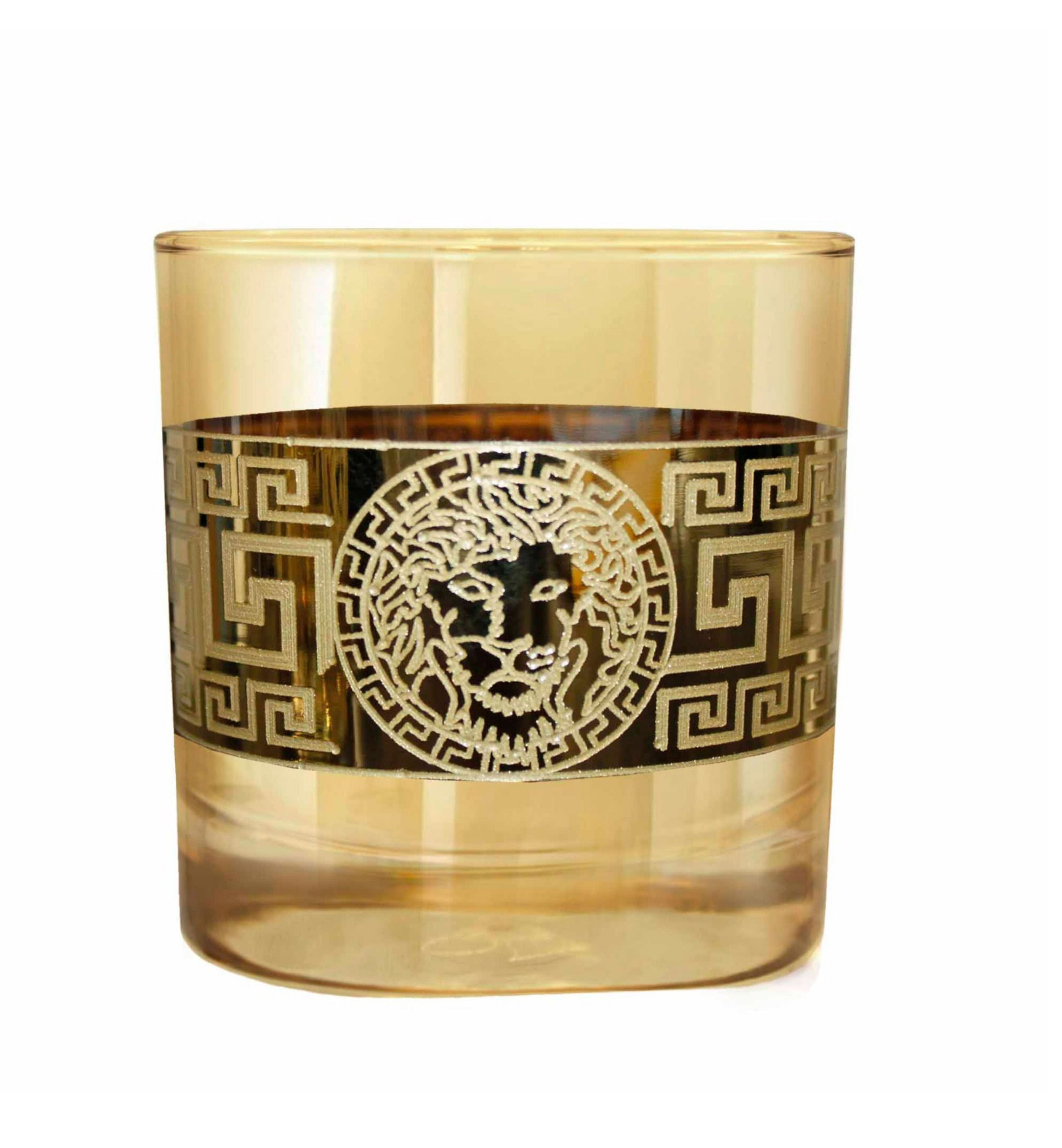 Hand Crafted Gold Luster & Gold Decal 340 ML Glasses for Home and Kitchen - Ideal Gift for Housewarming