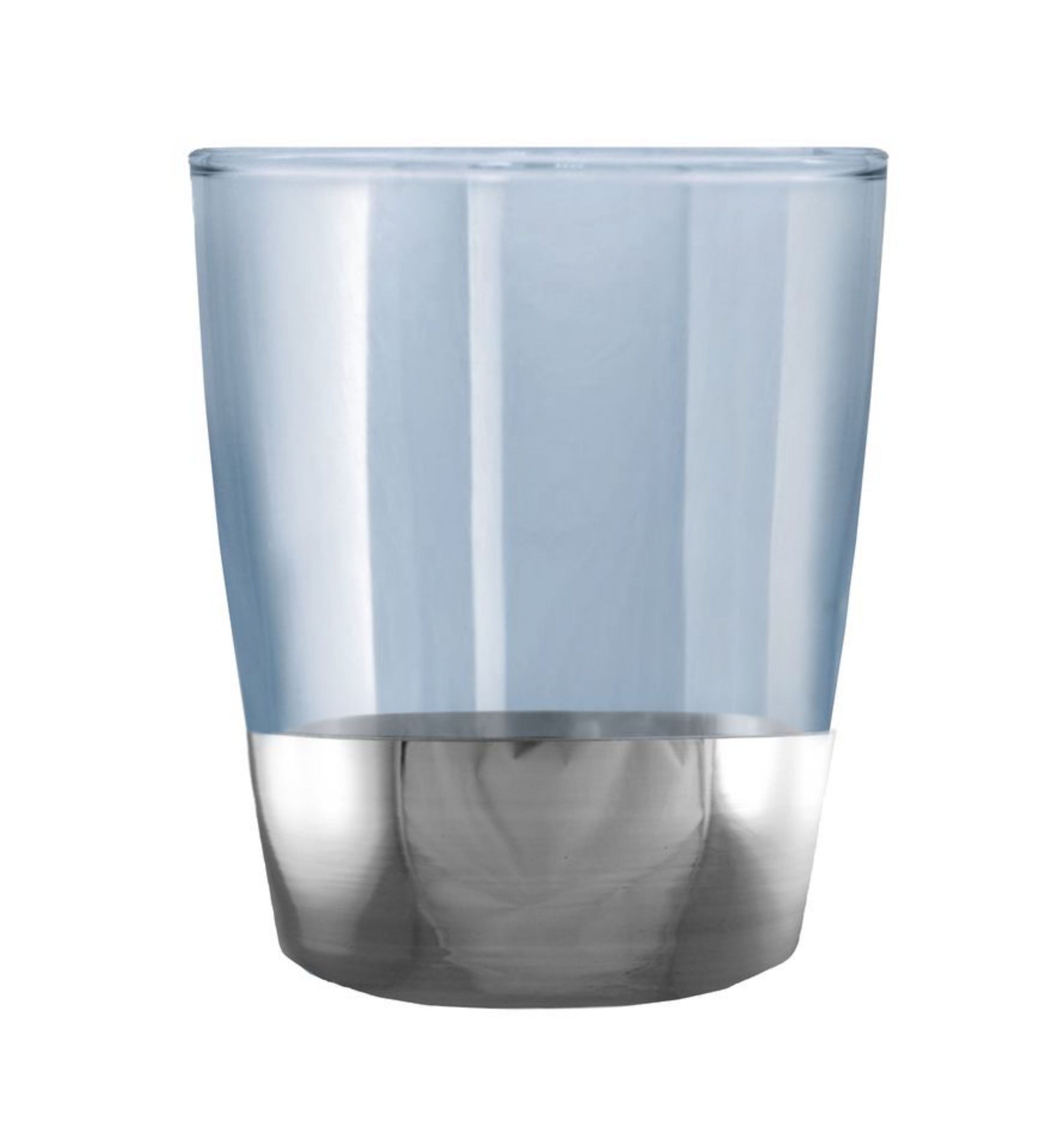 Hand Crafted Blue Luster & Silver Decal 260 ML Glasses for Home and Kitchen - Ideal Gift for Housewarming