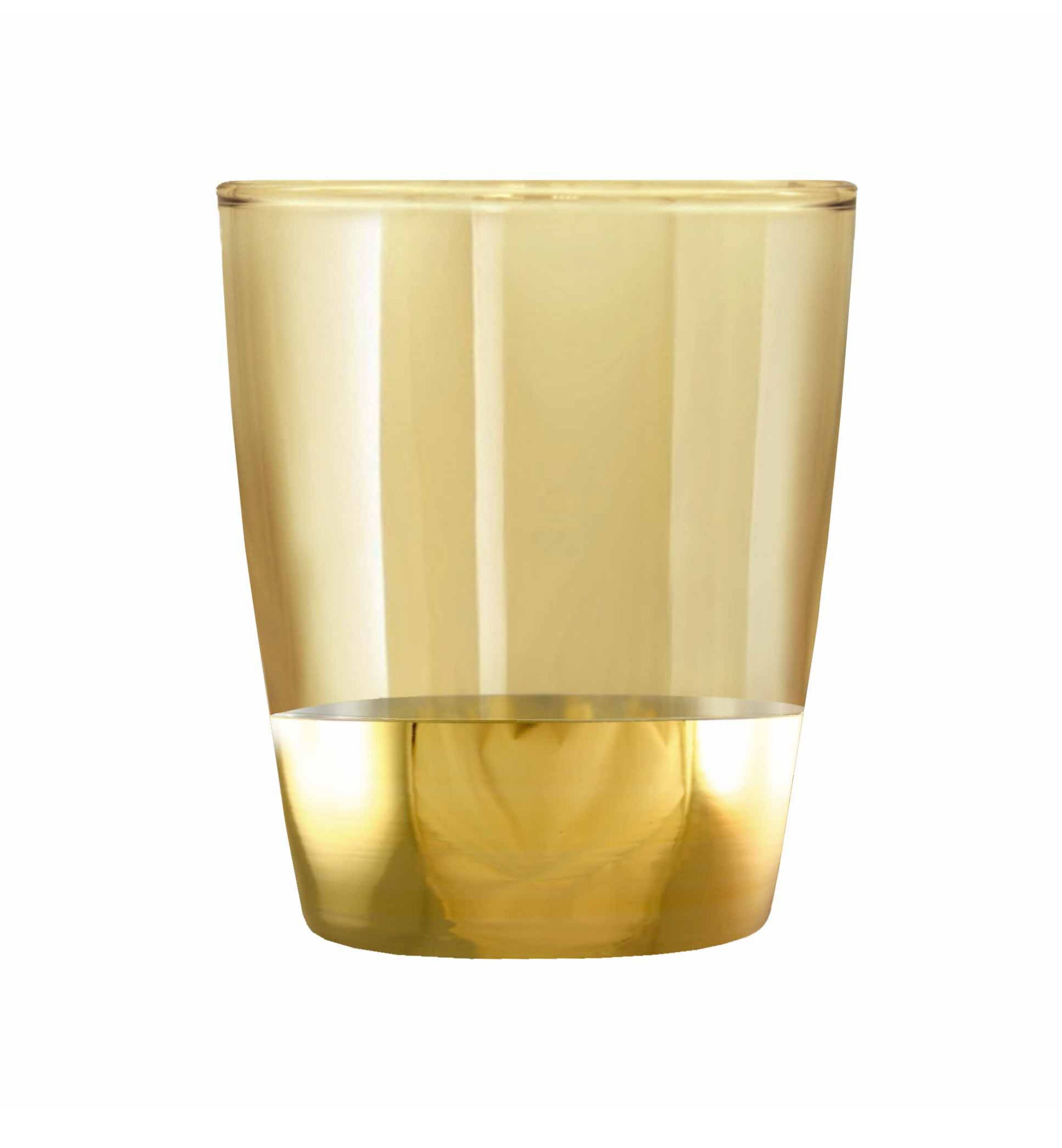 Hand Crafted Gold Luster & Gold Decal 260 ML Glasses for Home and Kitchen - Ideal Gift for Housewarming
