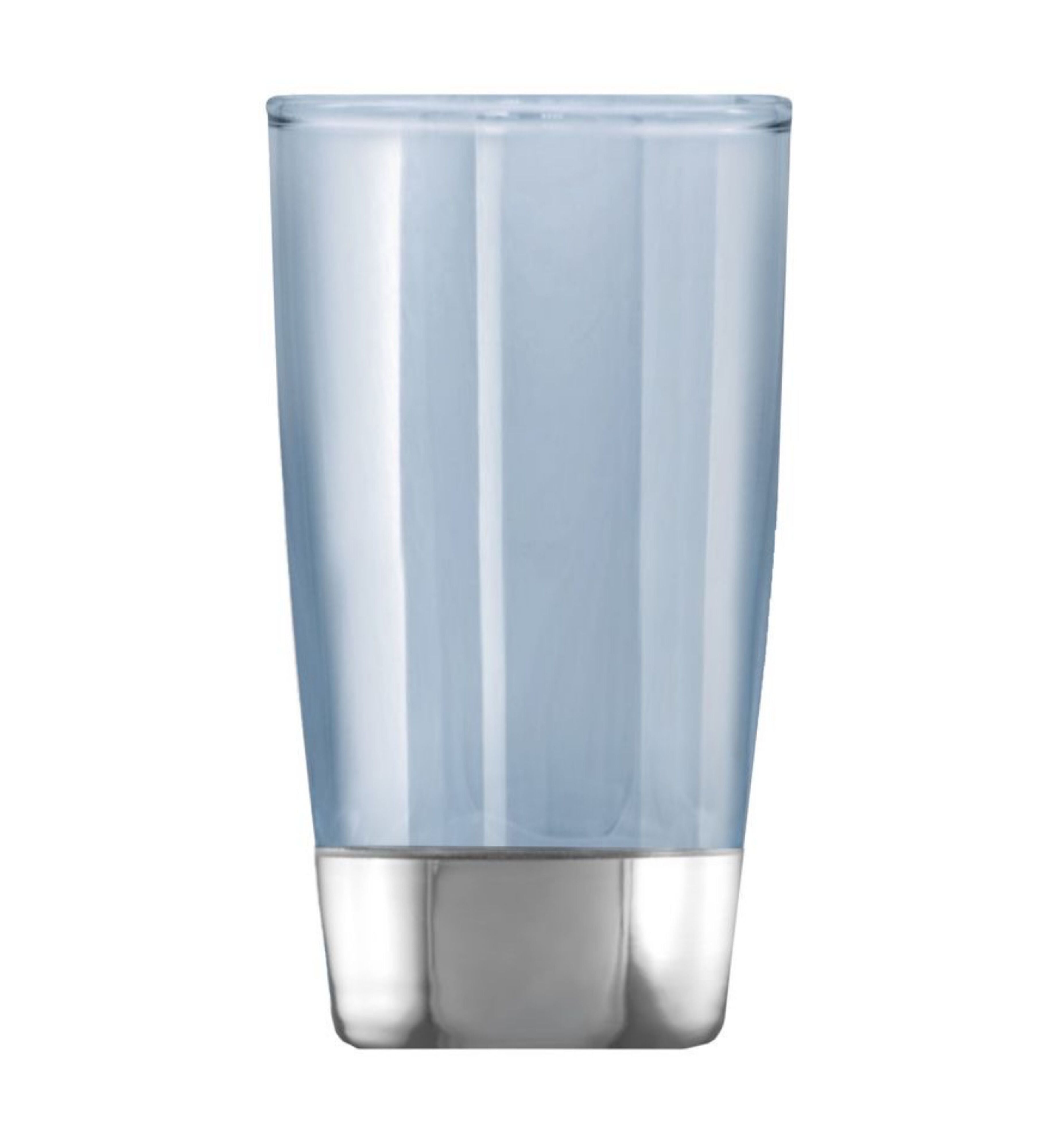 Hand Crafted Blue Luster & Silver Decal 300 ML Long Glasses for Home and Kitchen - Ideal Gift for Housewarming