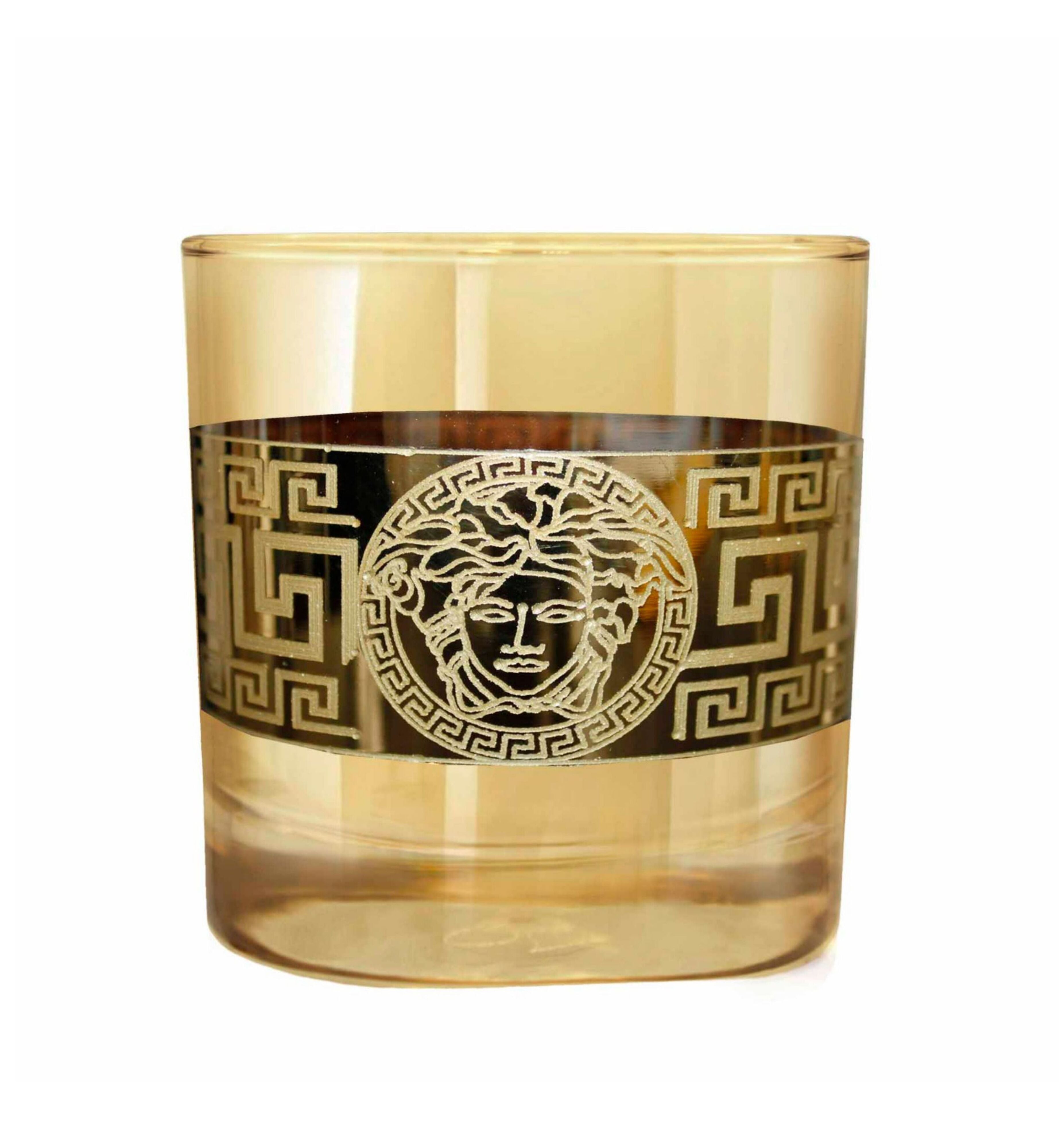 Hand Crafted Gold Luster & Gold Decal 340 ML Glasses for Home and Kitchen - Ideal Gift for Housewarming