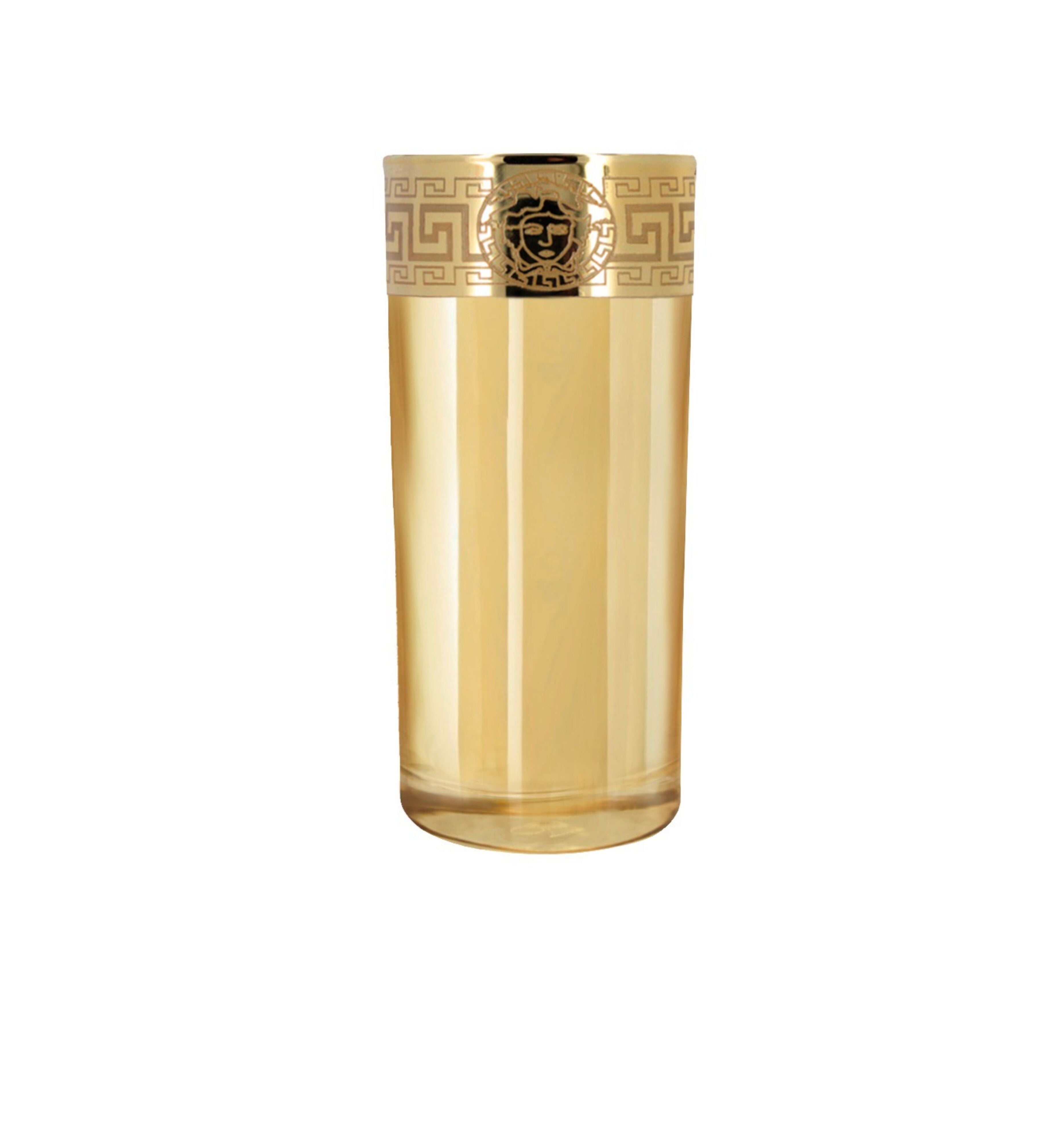 Hand Crafted Gold Luster & Gold Decal 280 ML Long Glasses for Home and Kitchen - Ideal Gift for Housewarming